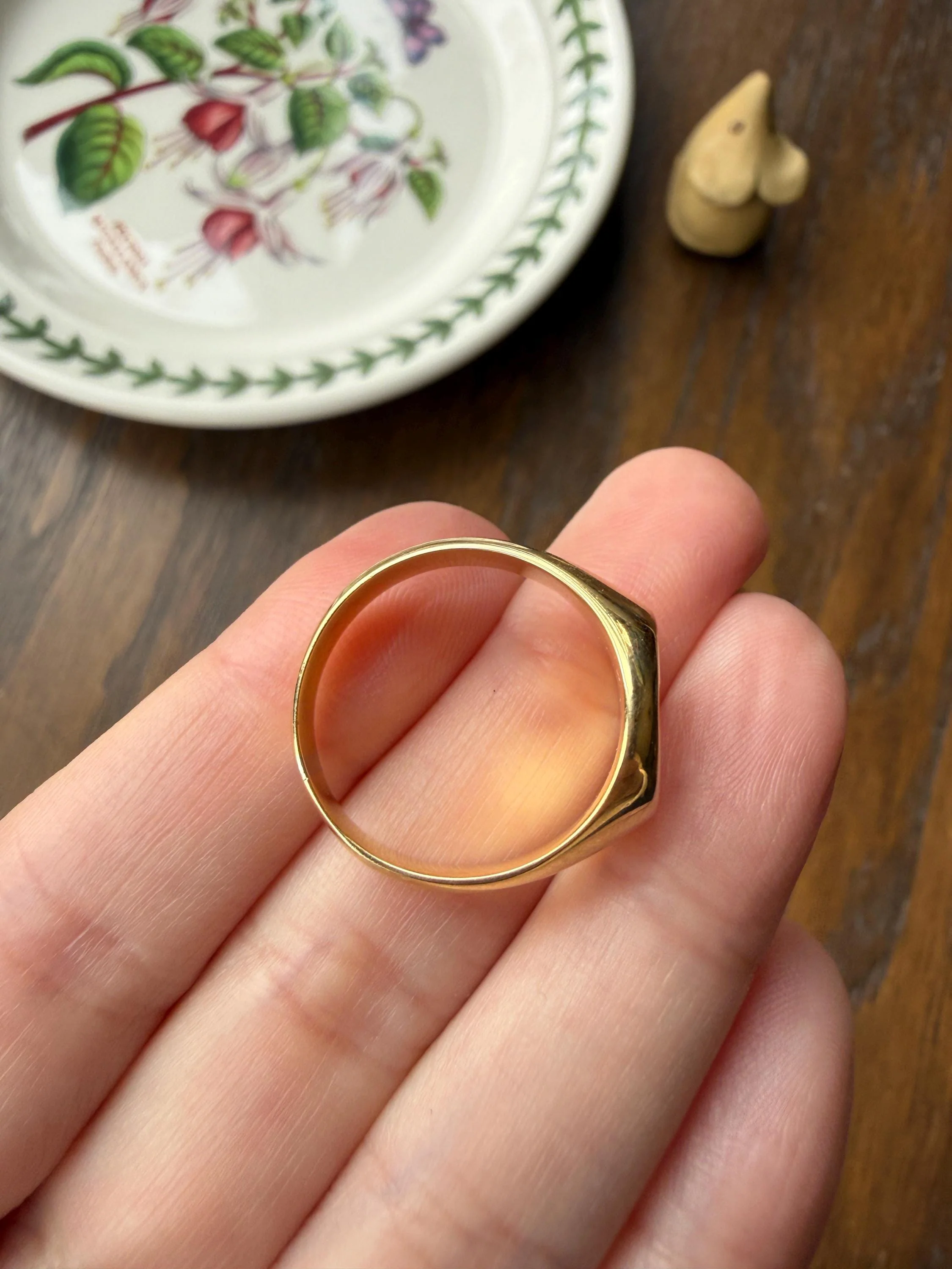 ACORNS True Faith Genuine Trust 18k Gold Count CROWN French Nobility Antique Shield SIGNET Ring Heraldic Crest Chunky Coat of Arm Man Unisex - Image 15
