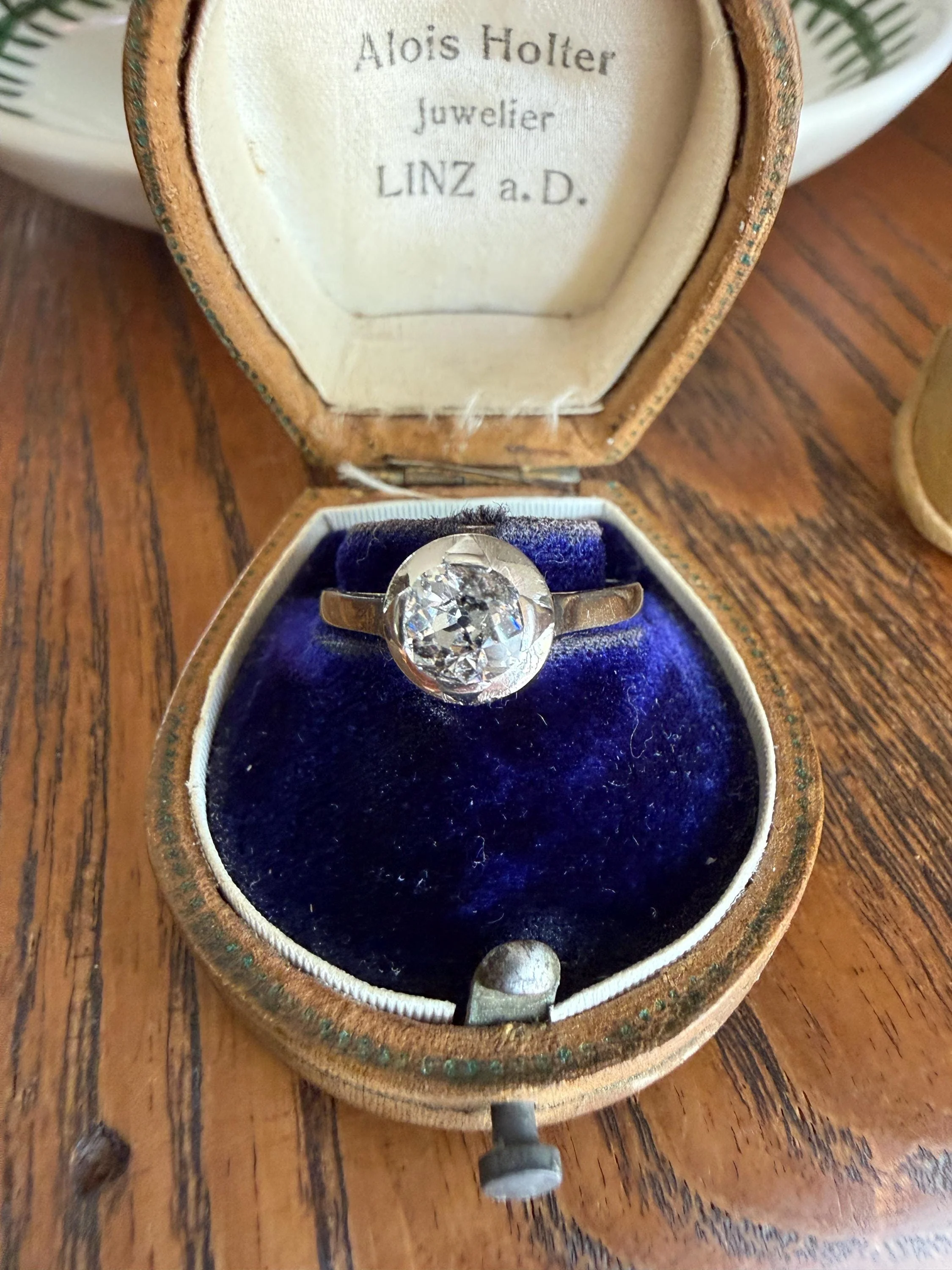 Antique 0.8 Carat Old Mine Cut DIAMOND Ring French 18k White Gold Platinum Halo Solitaire Stacker Band Engagement .8Ctw OMC - Image 12