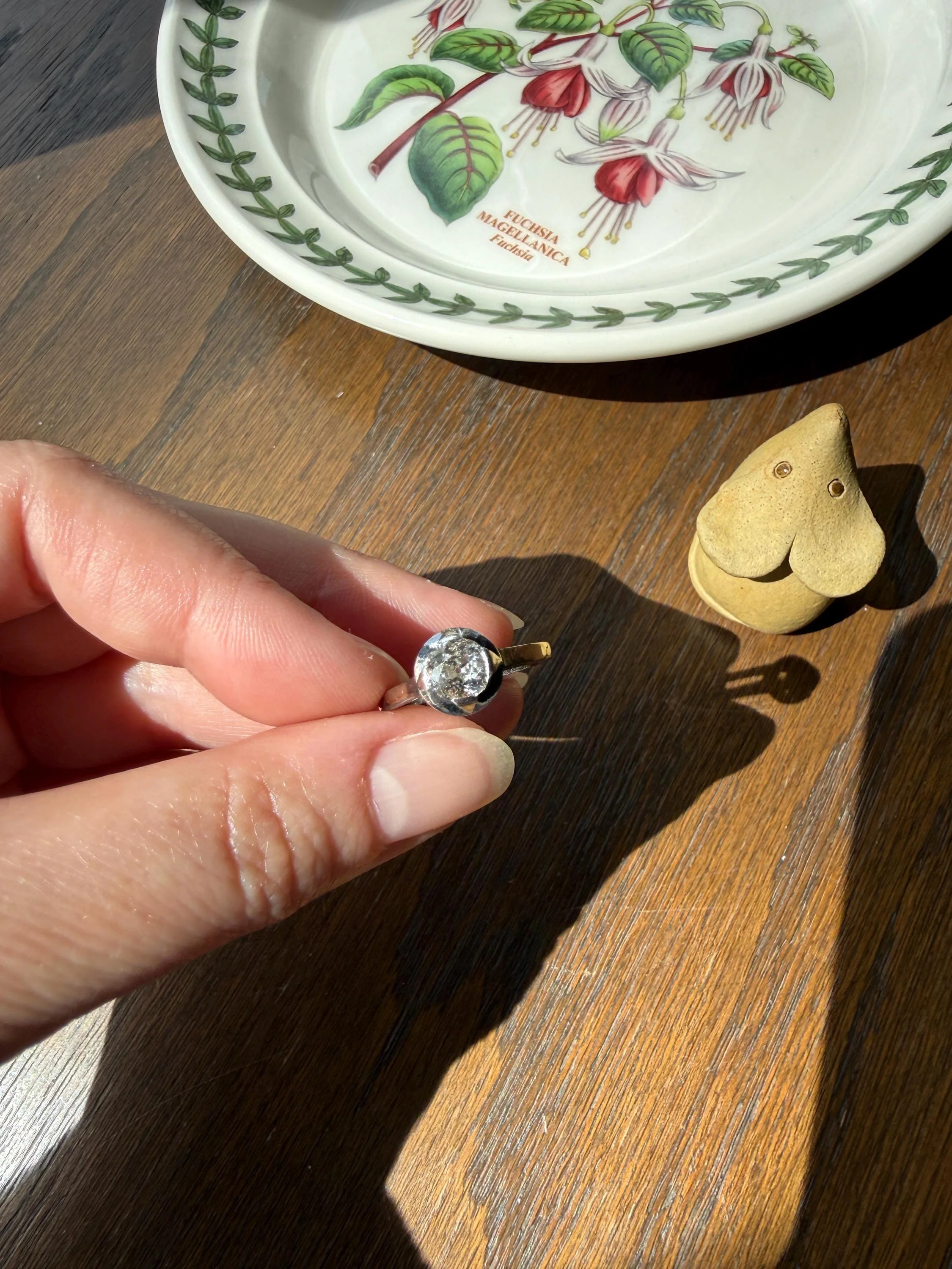 Antique 0.8 Carat Old Mine Cut DIAMOND Ring French 18k White Gold Platinum Halo Solitaire Stacker Band Engagement .8Ctw OMC - Image 13