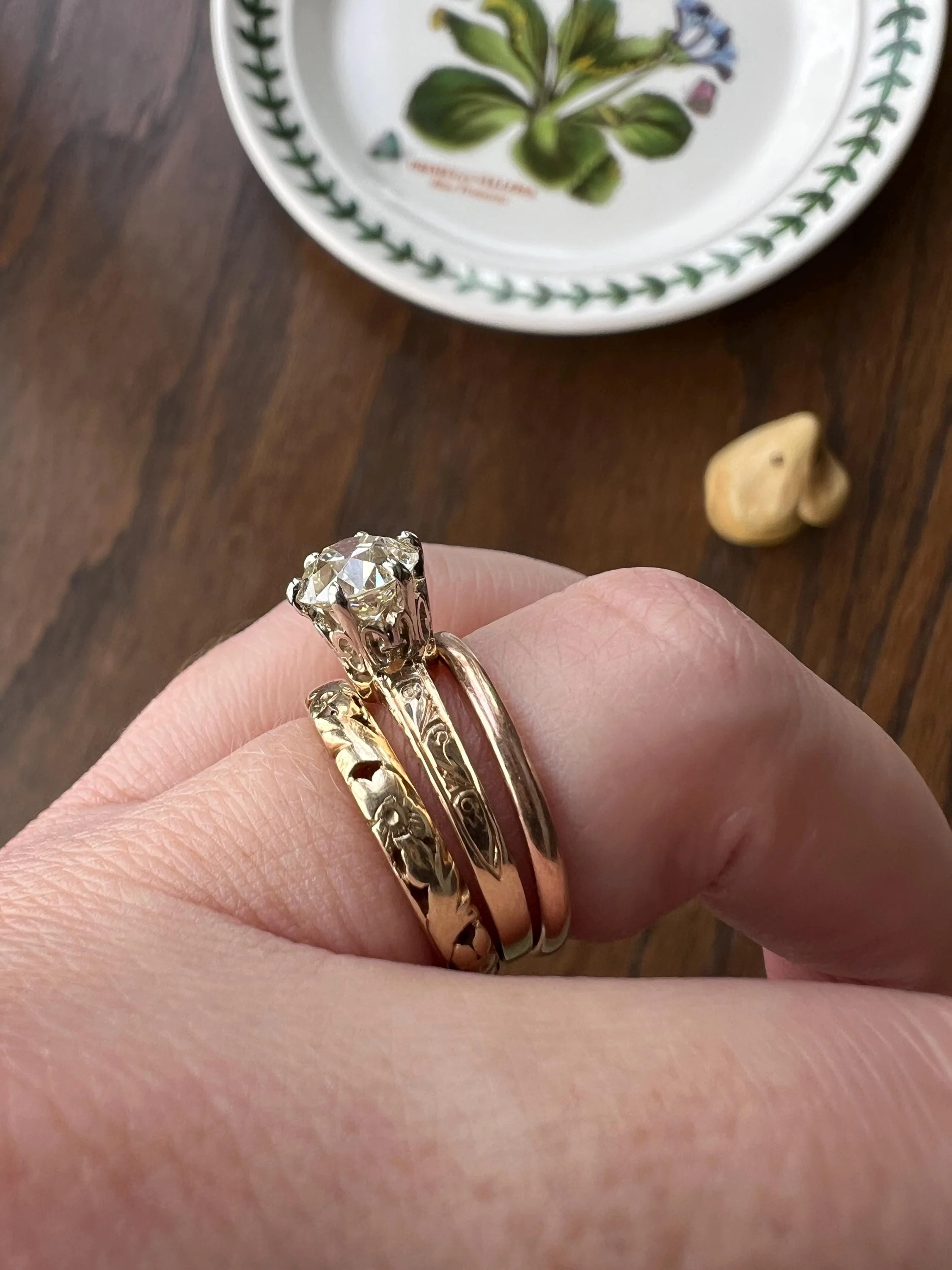 ANTIQUE 1.1 Carat Old European Cut DIAMOND Engagement Solitaire Ring Eye Clean 14k Gold by JR Wood Engraved - Image 7