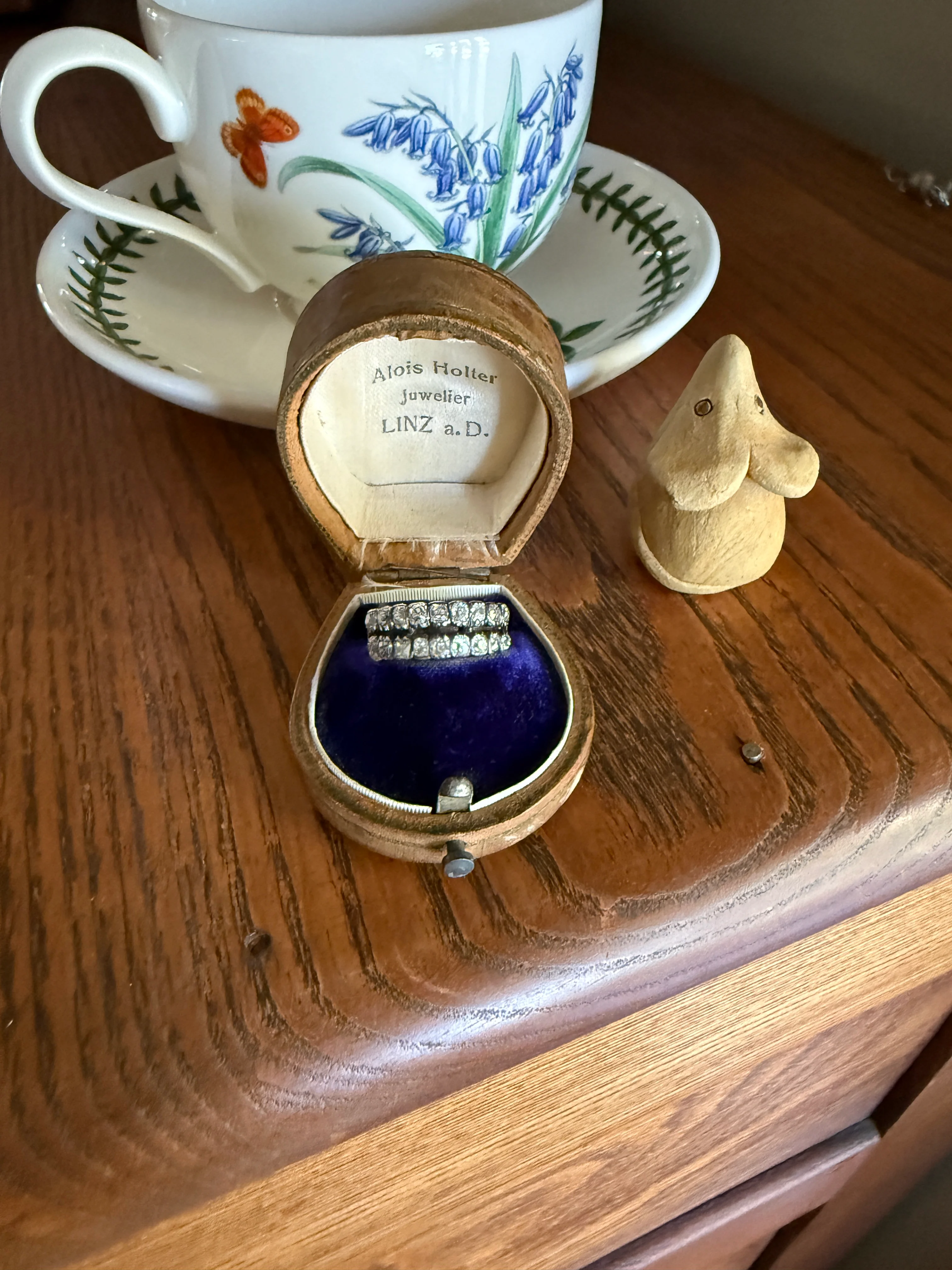 Antique 1.25 Carat Chunky Old Mine Cut DIAMOND Georgian 10k Gold Half Hoop Cigar Band Double Row Ring - Image 20
