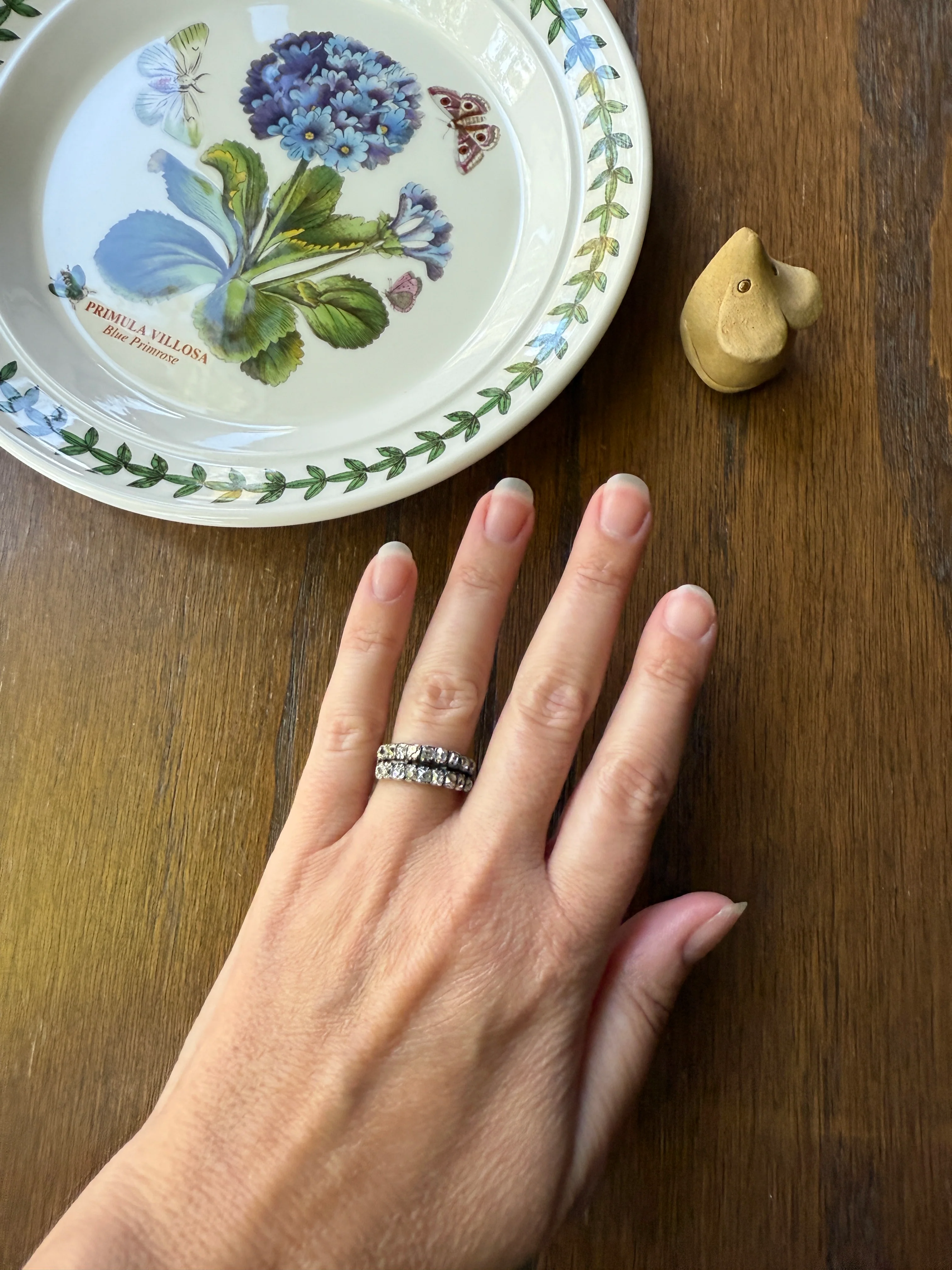 Antique 1.25 Carat Chunky Old Mine Cut DIAMOND Georgian 10k Gold Half Hoop Cigar Band Double Row Ring - Image 21