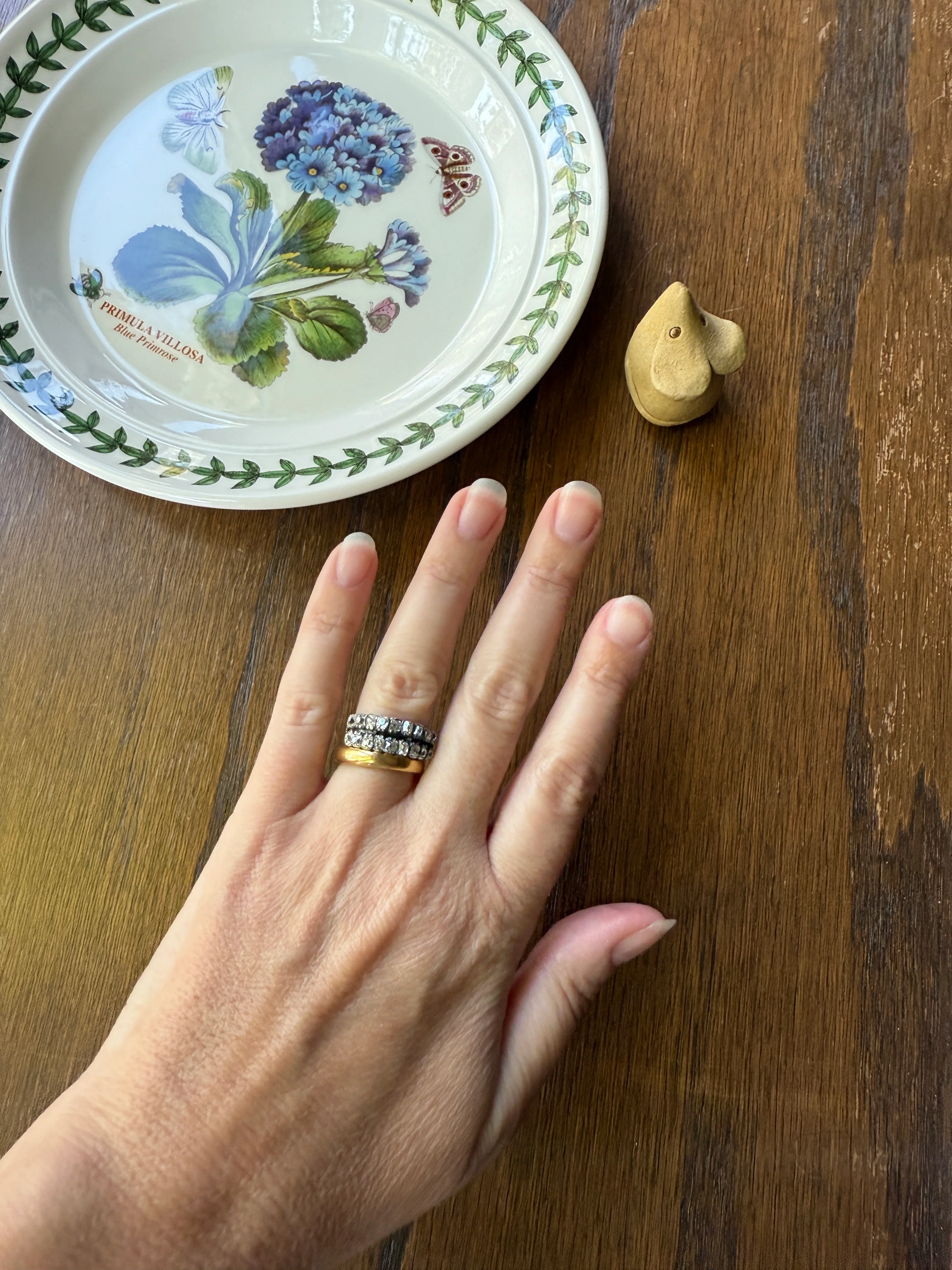 Antique 1.25 Carat Chunky Old Mine Cut DIAMOND Georgian 10k Gold Half Hoop Cigar Band Double Row Ring - Image 22
