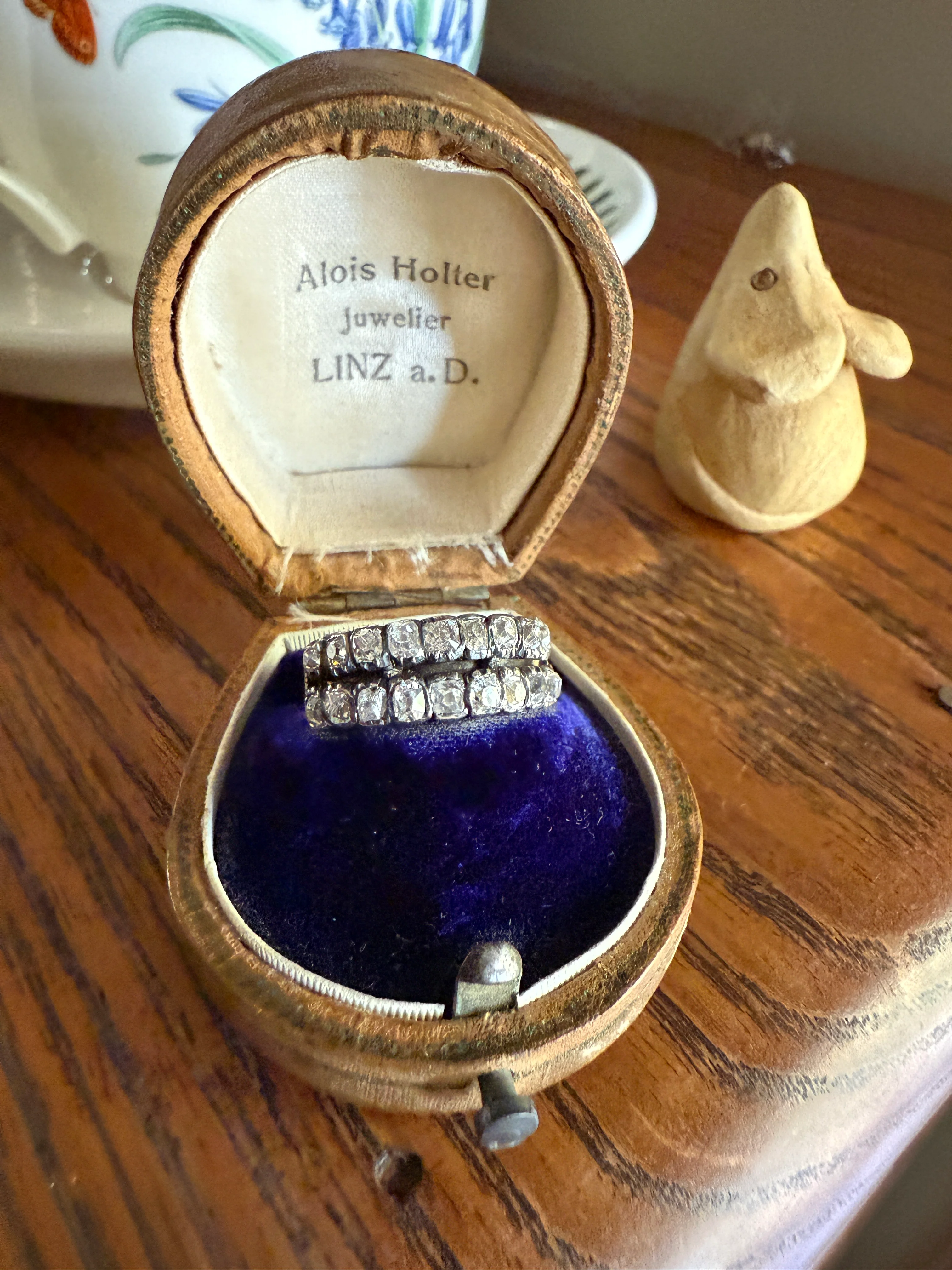 Antique 1.25 Carat Chunky Old Mine Cut DIAMOND Georgian 10k Gold Half Hoop Cigar Band Double Row Ring - Image 29