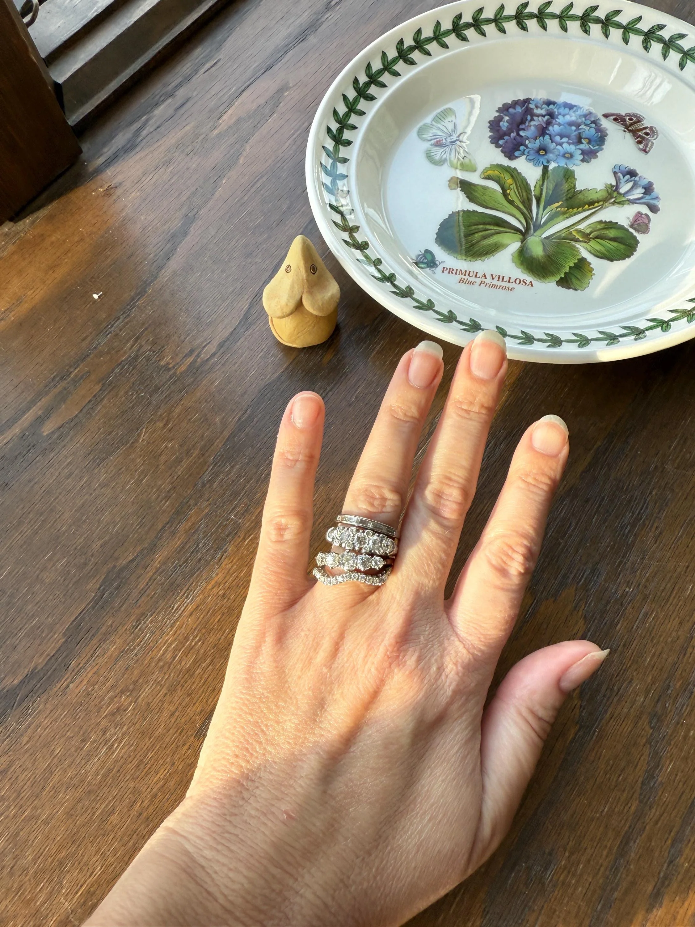 Antique 1.25 Carat Old Mine Cut DIAMOND Five Stone Band Stacker Ring Platinum Wedding Prong Set Stacker Victorian Edwardian - Image 17