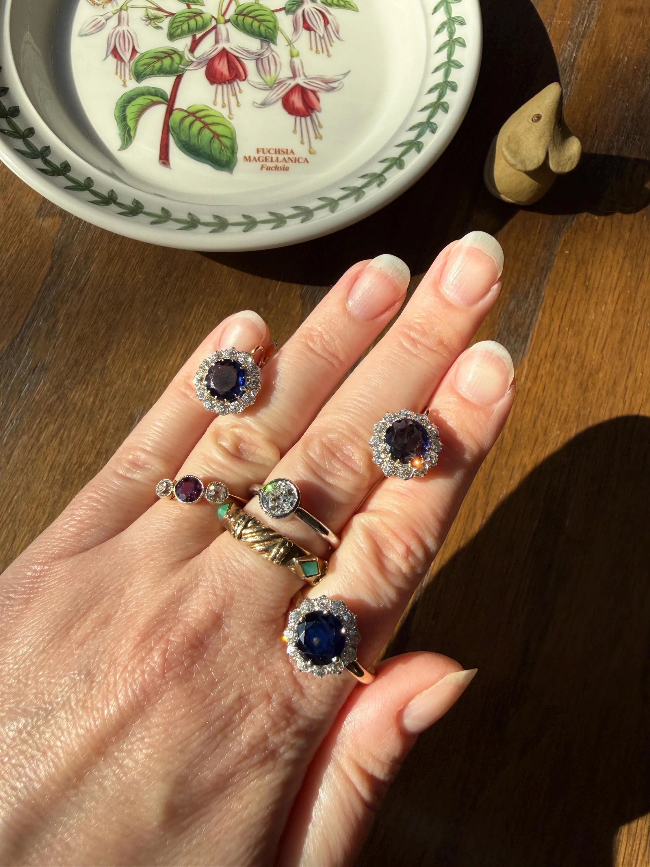Antique 1.7 Carat Old Mine Cut DIAMOND Blue Paste Faux Sapphire 18k Gold Halo Dormeuse Earrings Victorian Dangle Gift Something Old Blue - Image 9