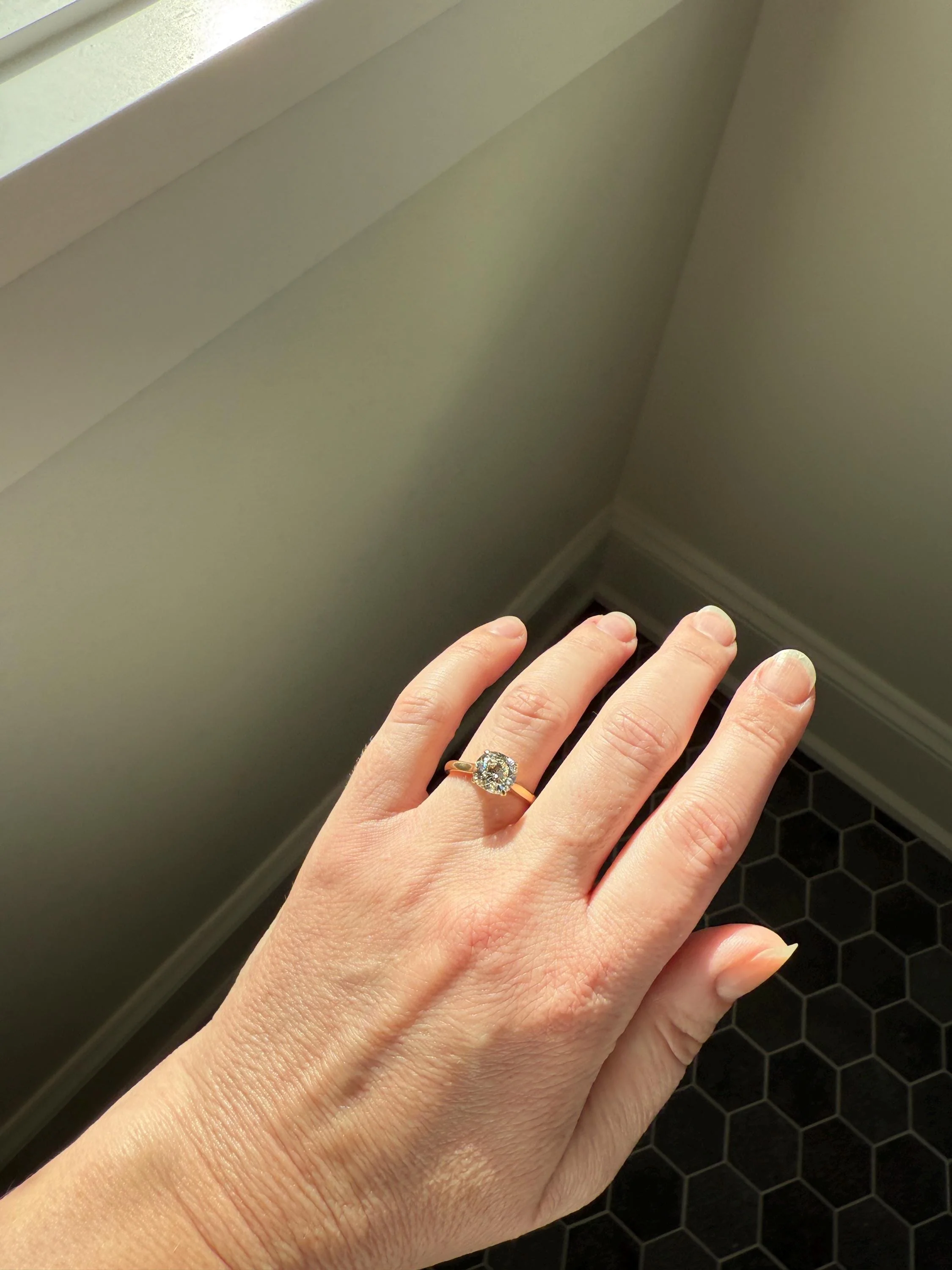 Antique 1.82 CARAT Natural Old European Mine Cushion Cut Hybrid DIAMOND Solitaire Engagement Ring 18k Gold Solid Yellow Prong w/ Cert Ooak - Image 14