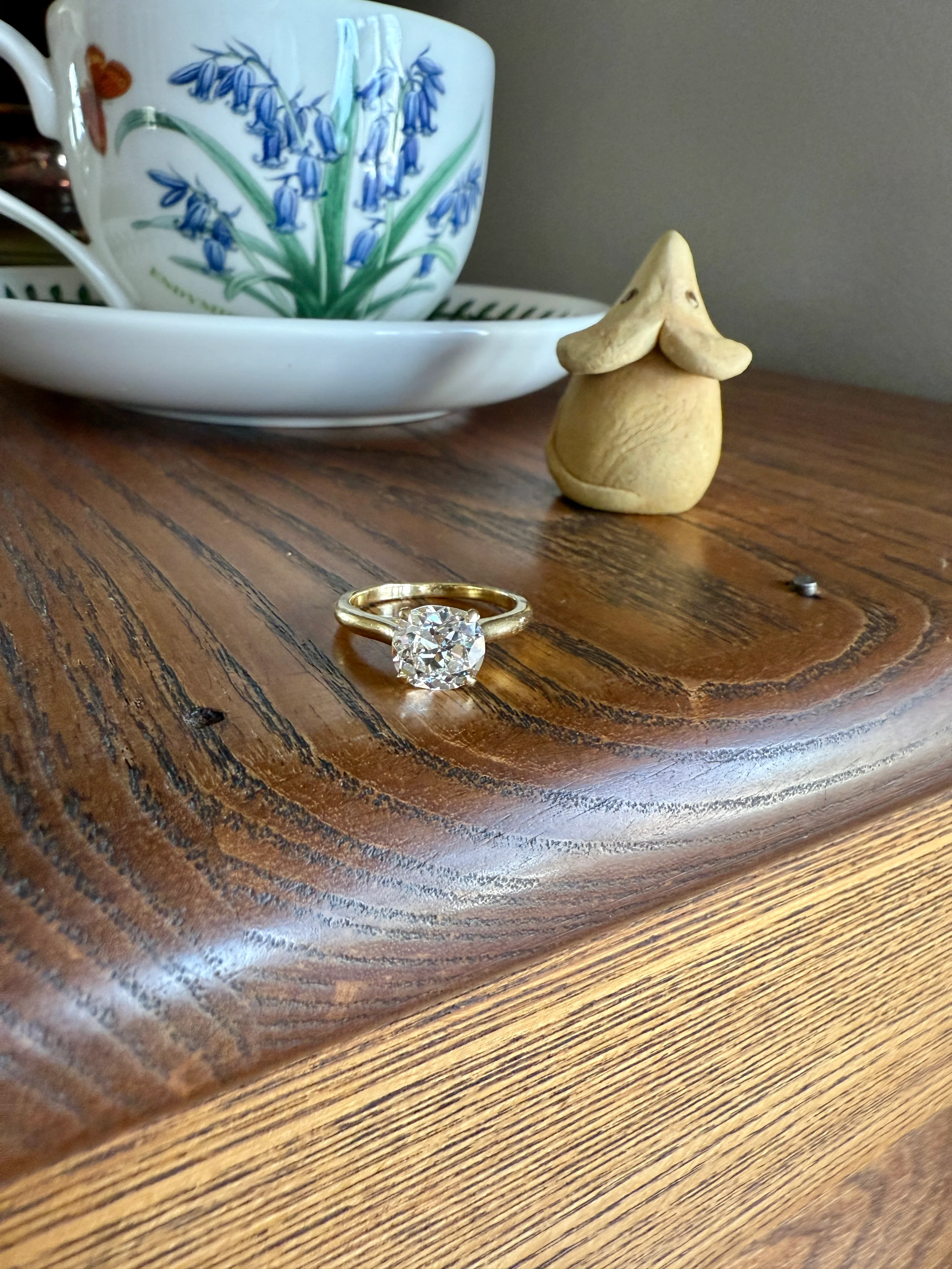 Antique 1.82 CARAT Natural Old European Mine Cushion Cut Hybrid DIAMOND Solitaire Engagement Ring 18k Gold Solid Yellow Prong w/ Cert Ooak - Image 22