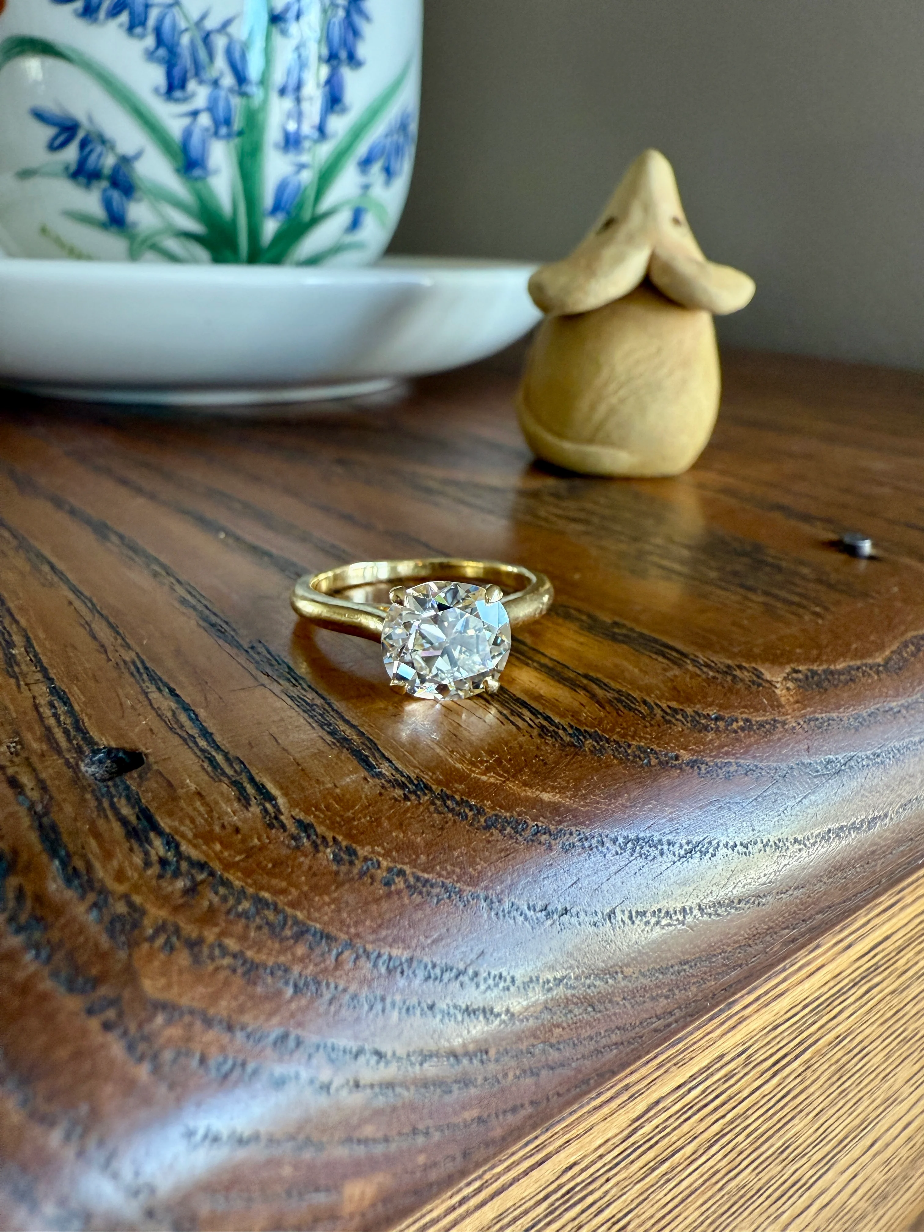 Antique 1.82 CARAT Natural Old European Mine Cushion Cut Hybrid DIAMOND Solitaire Engagement Ring 18k Gold Solid Yellow Prong w/ Cert Ooak - Image 23