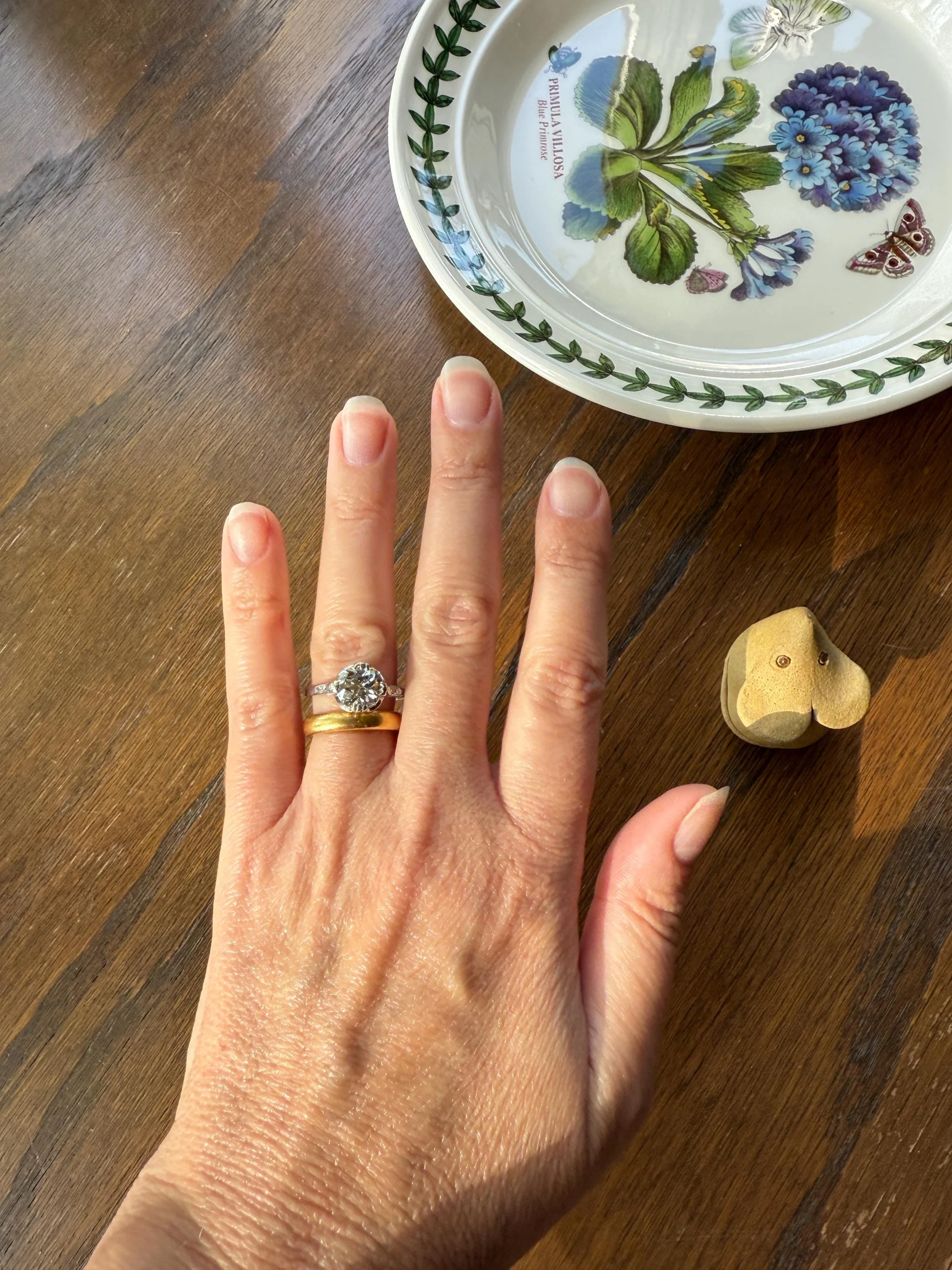 Antique 2 CARATS Tdw Old Mine Cut DIAMOND Solitaire French Engagement Ring with Rose Cut Accents Platinum Stacker Spready OMC - Image 2