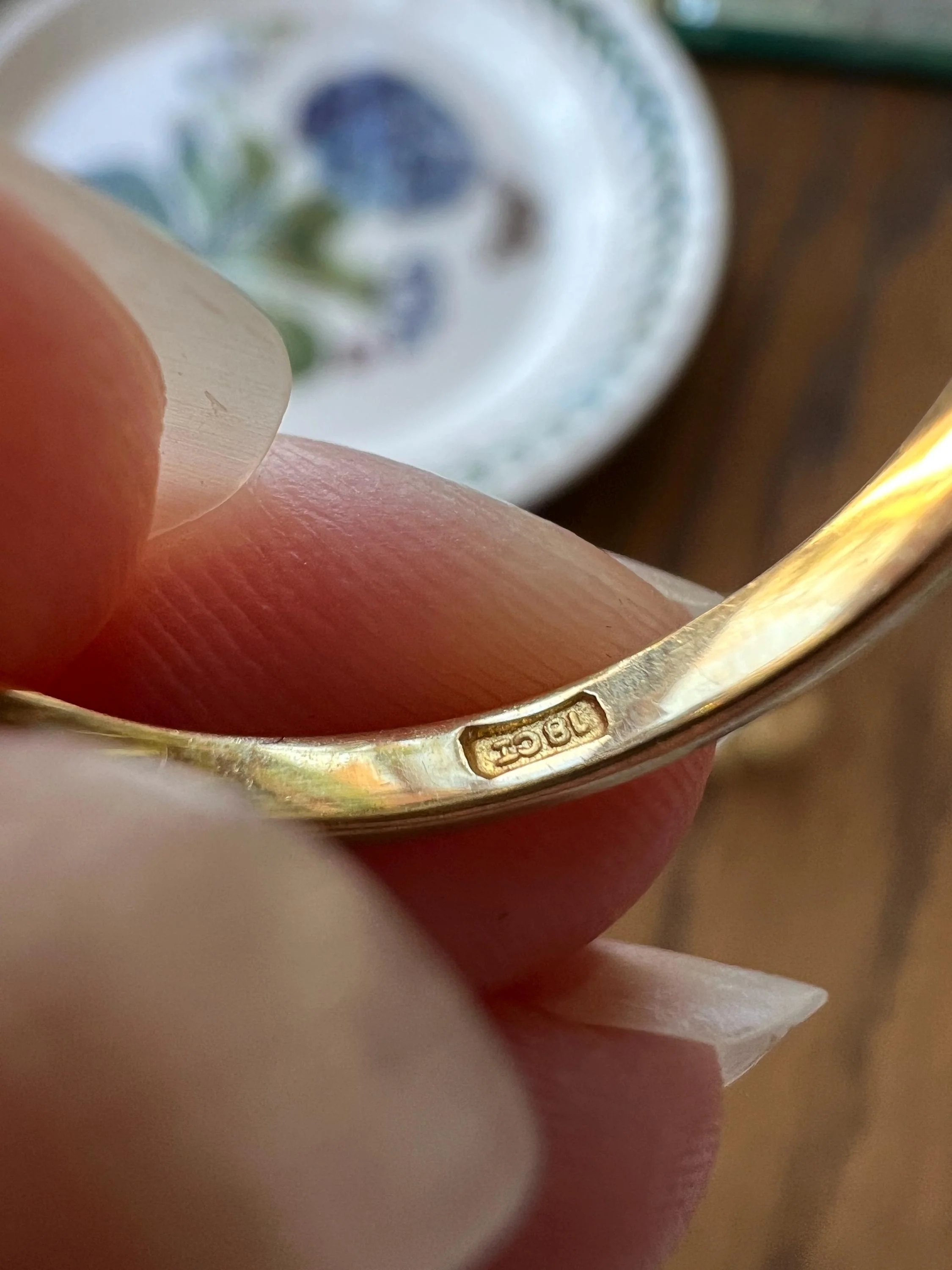 Antique 2.5 Carat Old Mine Cut DIAMOND 18k Gold Five Stone Ring Tall Band Romantic Gift Splayed Stacker - Image 10