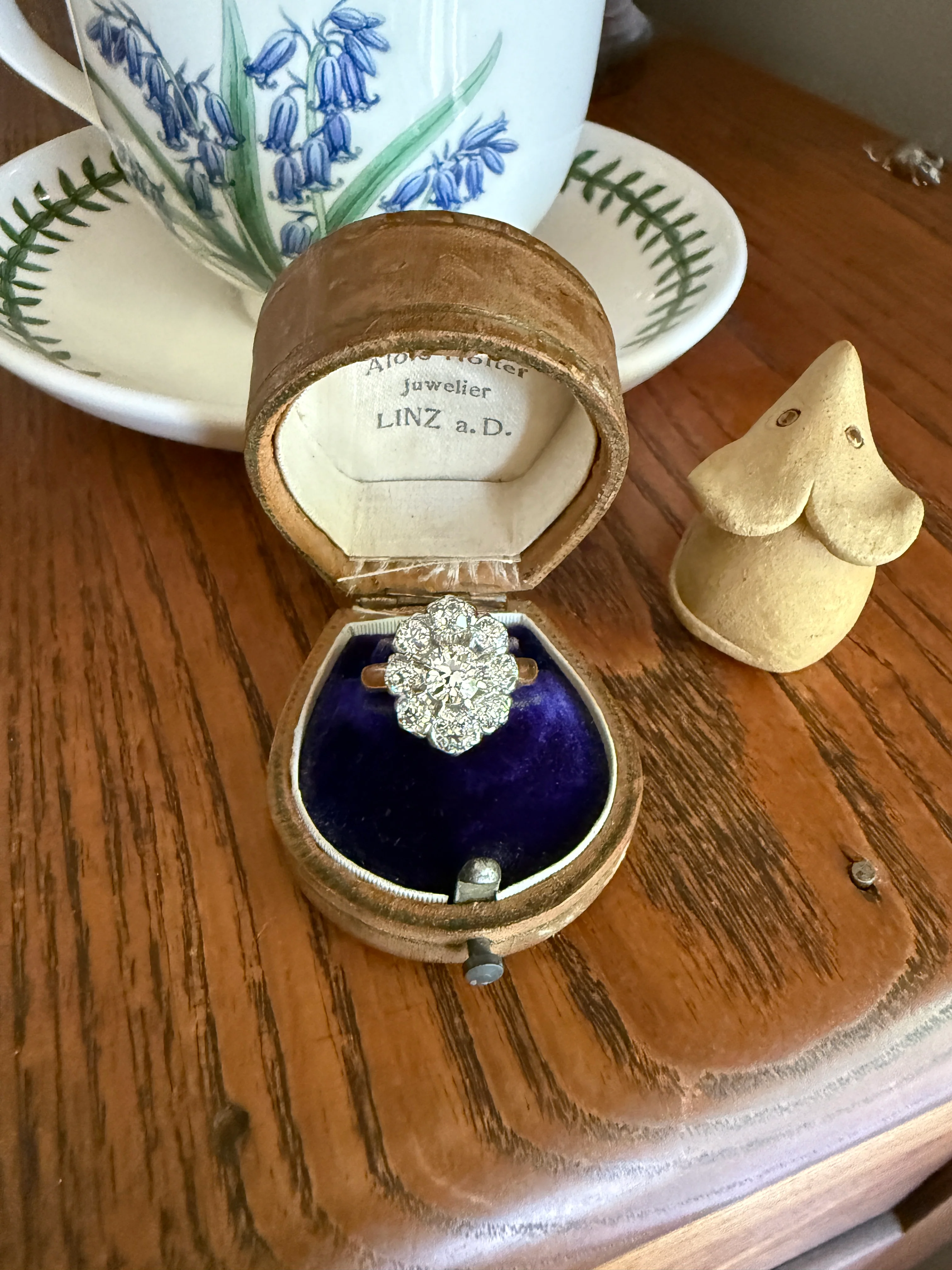 ANTIQUE 2.6 Carat 9 Old Mine Cut DIAMOND Daisy Cluster Ring 18k Gold & PLATINUM Belle Epoque Romantic Gift OmC Victorian Oval - Image 28