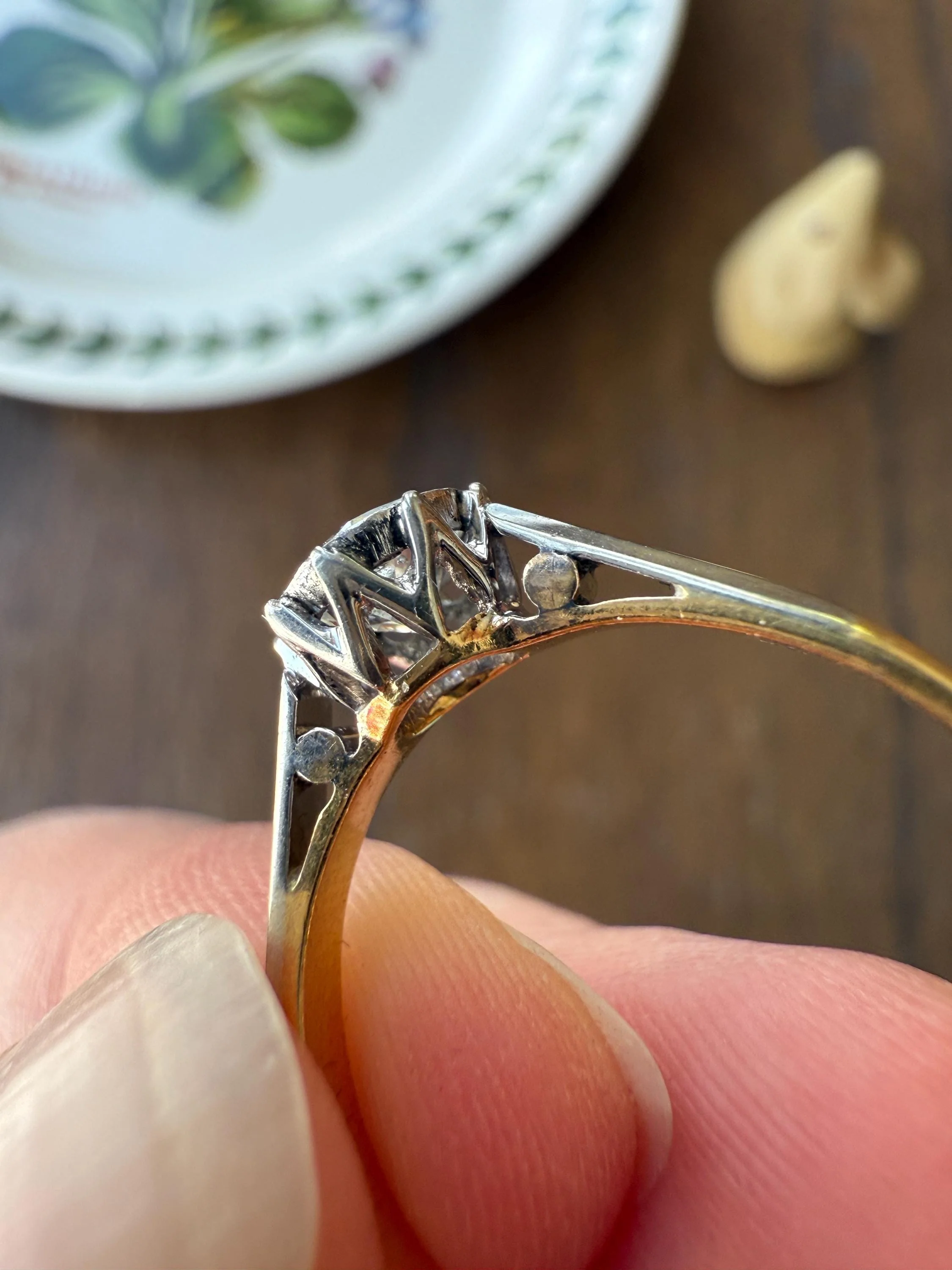 Antique 3/4 Carat Old European Cut DIAMOND Ring 18k Gold Platinum Unique Bezel Prong Setting Engagement Solitaire Stacker .75Ctw OEC - Image 19
