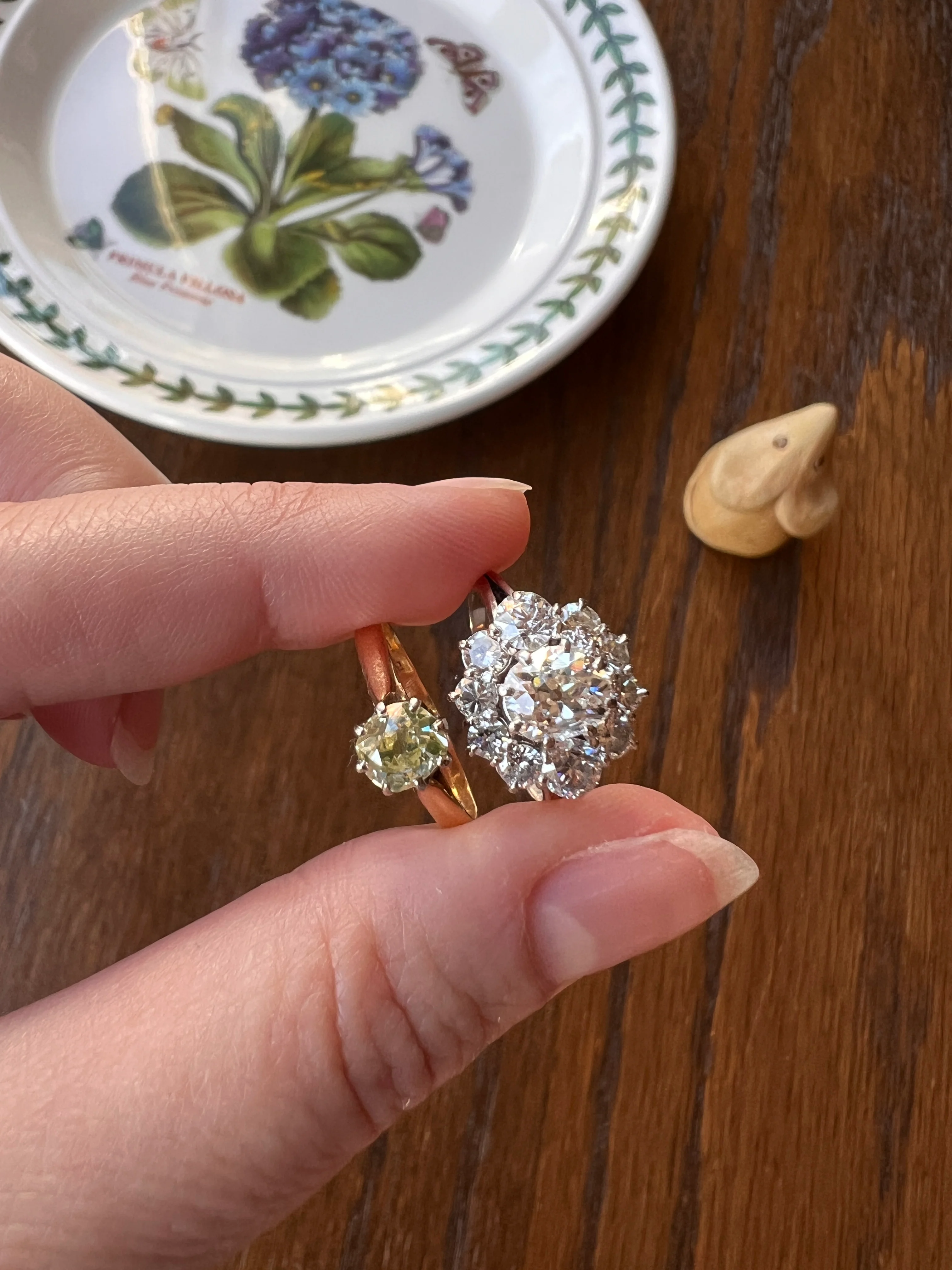 Antique .6 Carat Fancy Green YELLOW Old Mine Cut DIAMOND Ring 14k Gold Platinum Engagement Solitaire .6Ctw OmC - Image 12