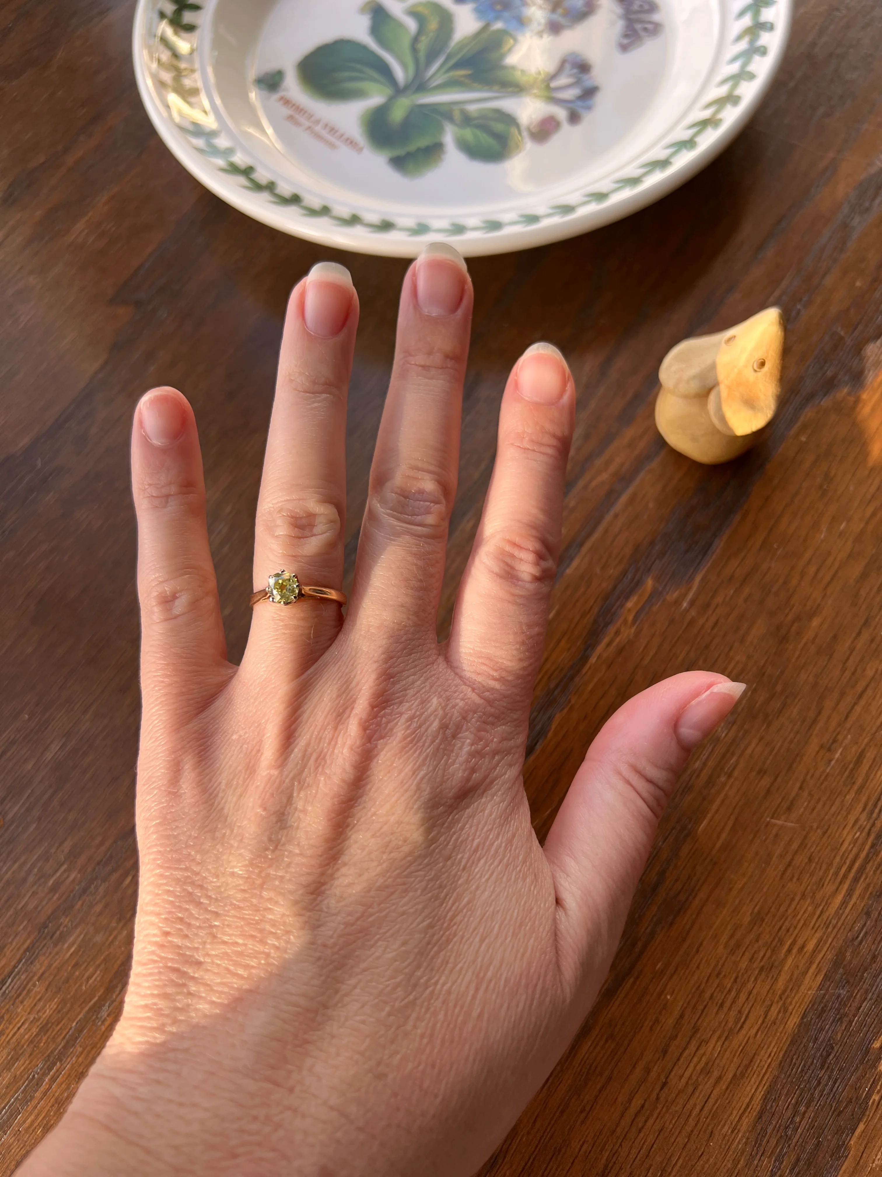 Antique .6 Carat Fancy Green YELLOW Old Mine Cut DIAMOND Ring 14k Gold Platinum Engagement Solitaire .6Ctw OmC - Image 16
