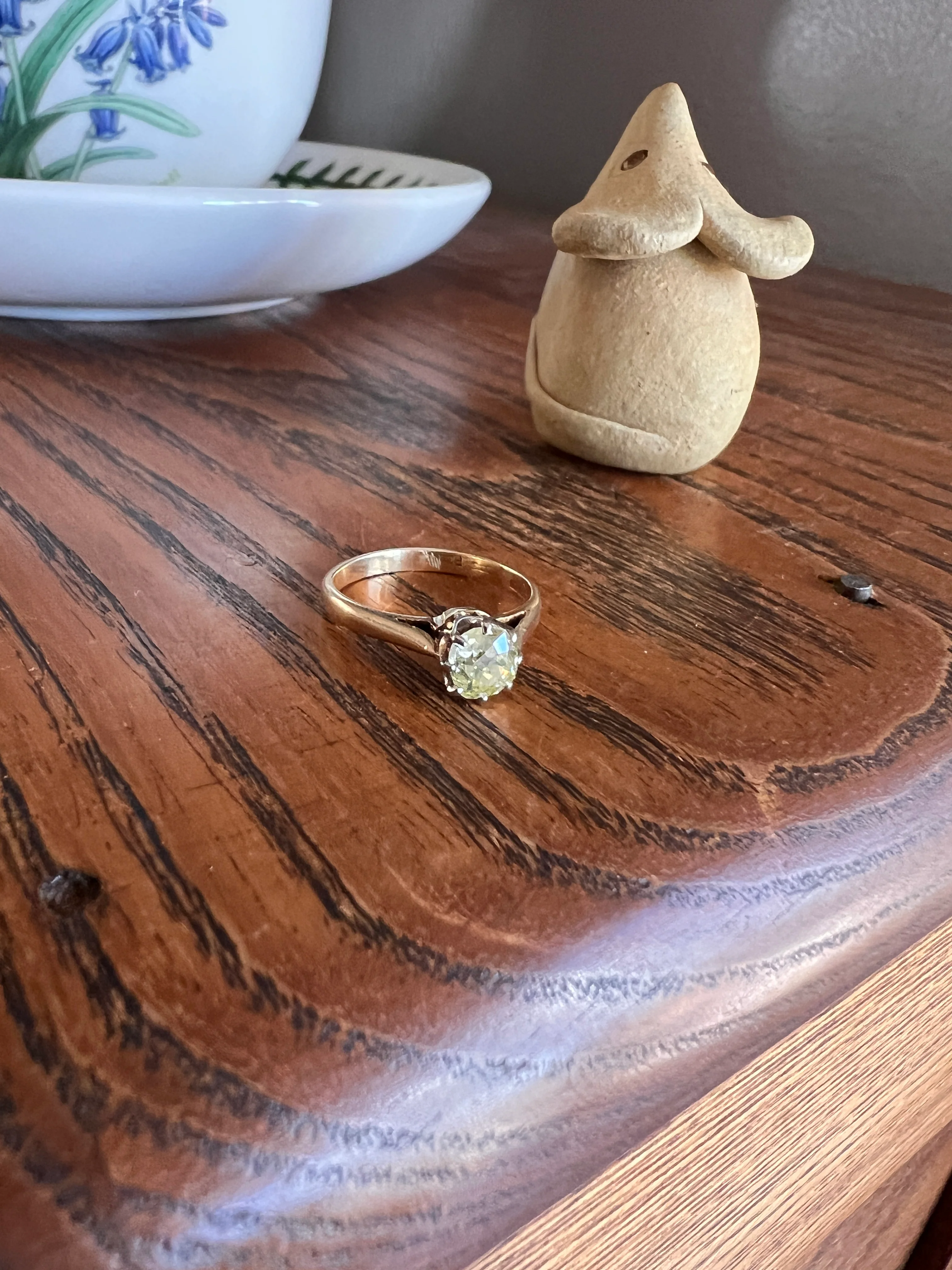Antique .6 Carat Fancy Green YELLOW Old Mine Cut DIAMOND Ring 14k Gold Platinum Engagement Solitaire .6Ctw OmC - Image 17