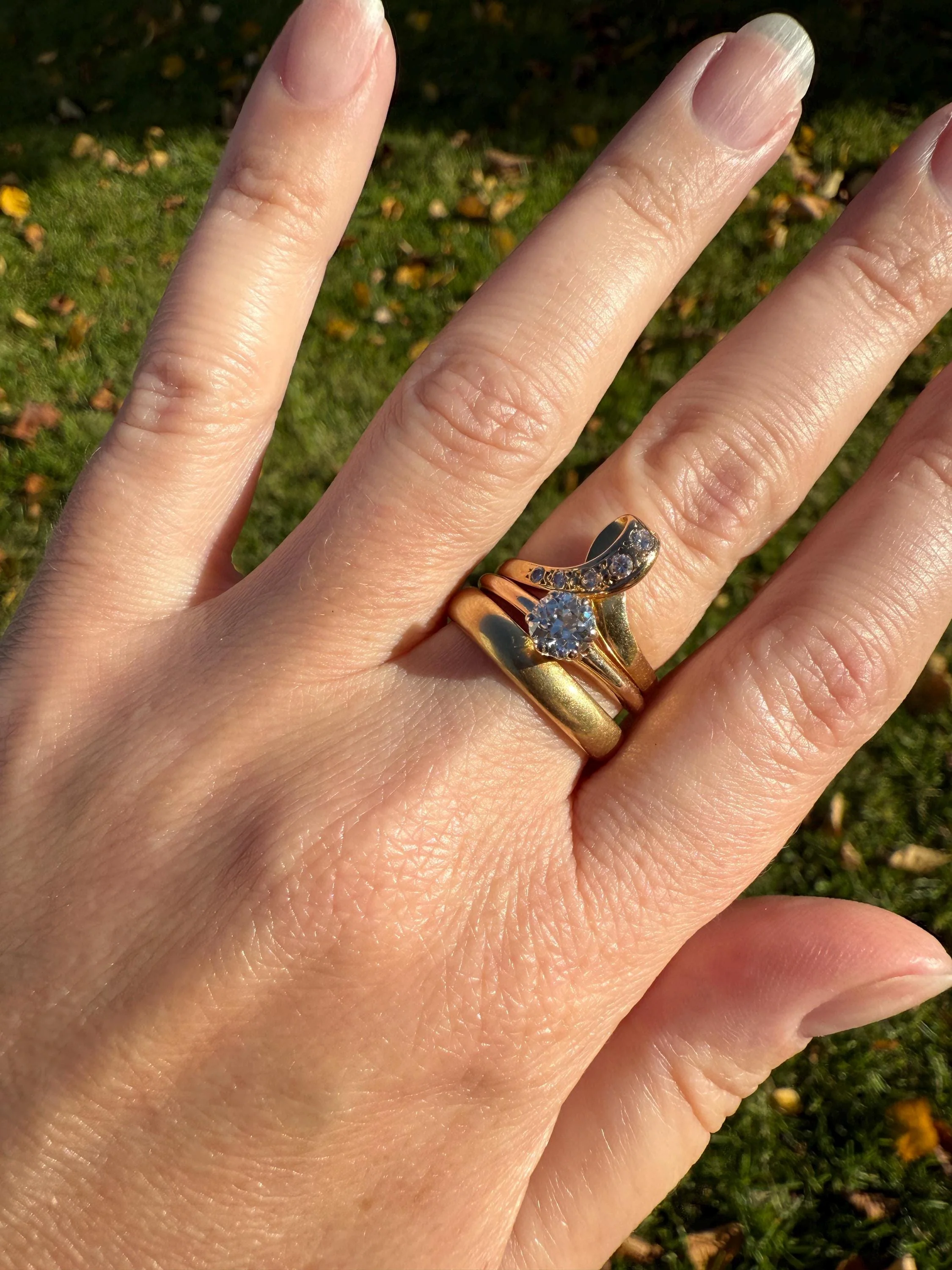 Antique .6 Carat Old European Cut DIAMOND Solitaire Engagement Ring Stacker 14k Yellow Gold Wedding Something Old Daily Wear Prong Set Gift - Image 11