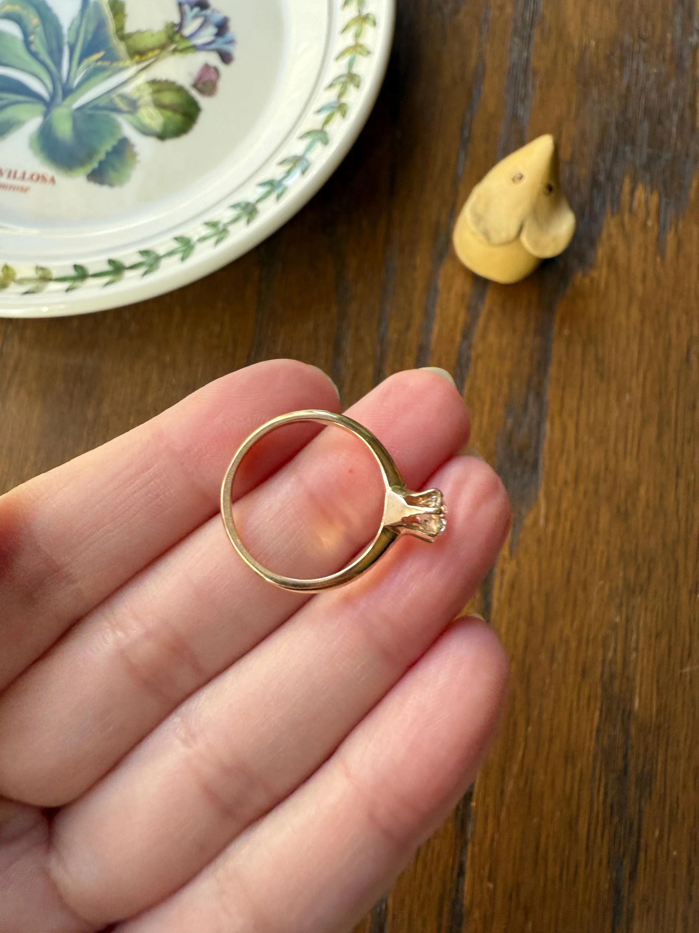 Antique .6 Carat Old European Cut DIAMOND Solitaire Engagement Ring Stacker 14k Yellow Gold Wedding Something Old Daily Wear Prong Set Gift - Image 15