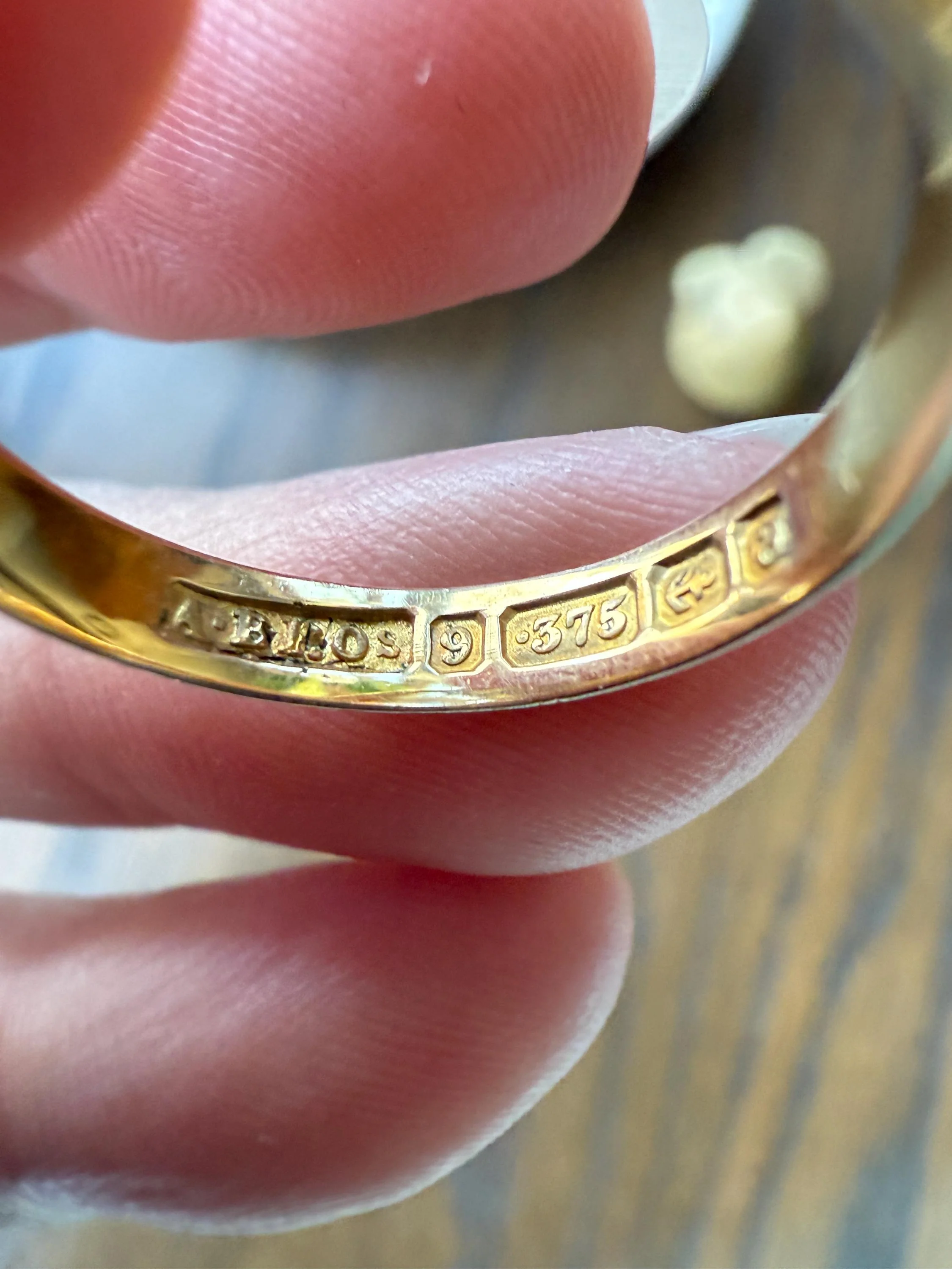 Antique Blue MOONSTONE c1900 Glowing Orb Belcher Buttercup Ring 9k Gold Buttery Band Stacker Victorian Unisex - Image 18
