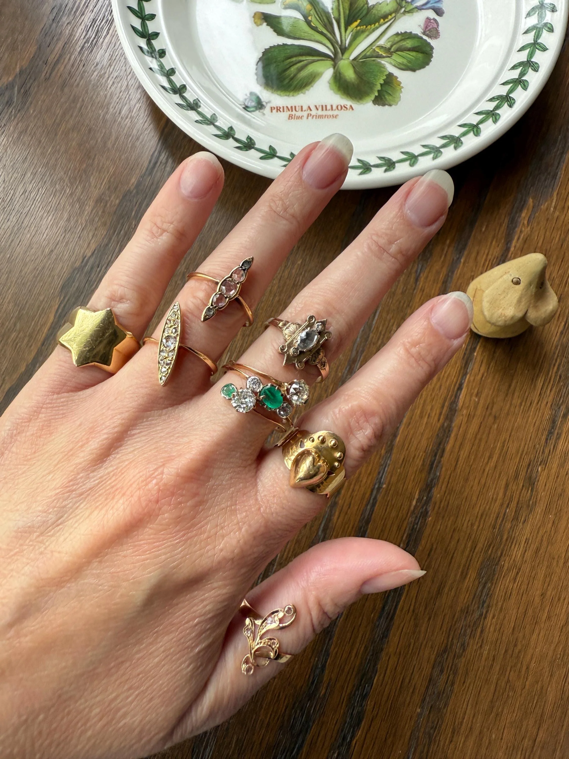 Antique Crowned Puffy Heart Bague de Foi French Regional Ring Fede Hands Ball Rivets 18k GOLD Folk Victorian Wide Band Love Figural - Image 8