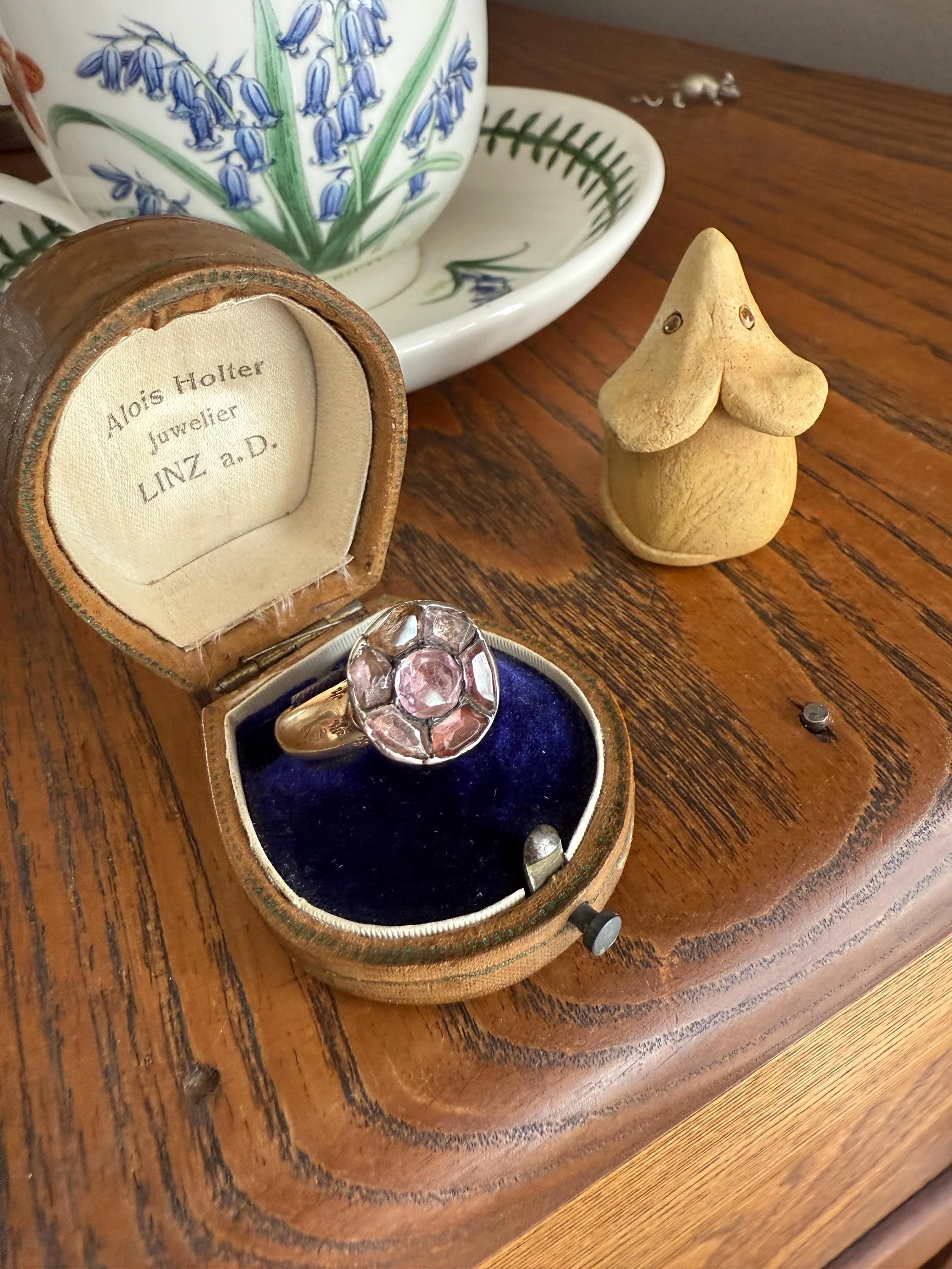Antique Dated 1820 French Restoration Loyalty Ring Pink Topaz Quartz 18k Gold Engraved Charles Ferdinand Duke Historical Significance Militaria - Image 20