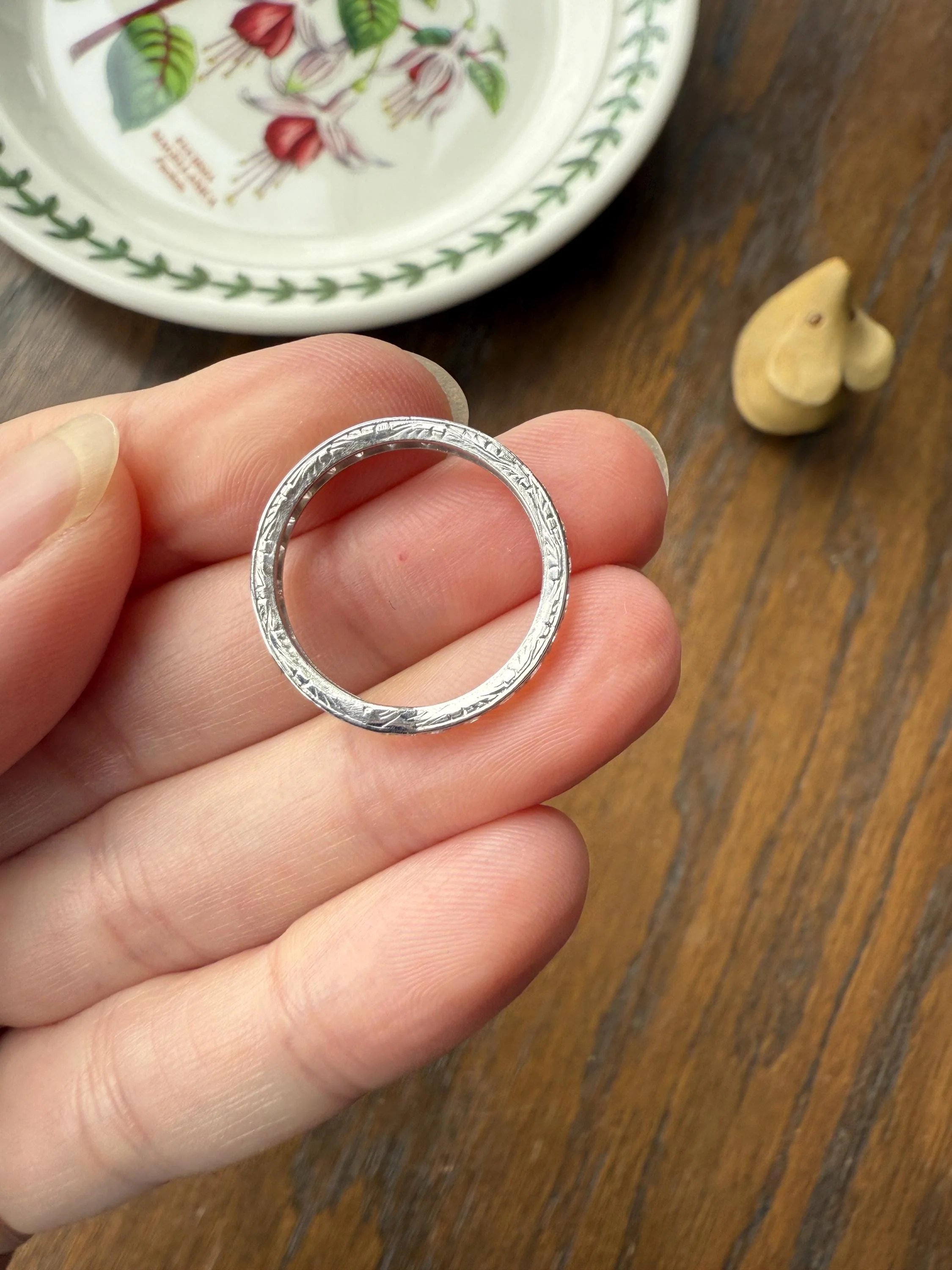 Antique Edwardian Art Deco .8 Carat 26 Old Mine Single Cut DIAMOND Platinum FULL ETERNITY Band Ring Wedding .8Ctw Tdw OmC Stacker - Image 16