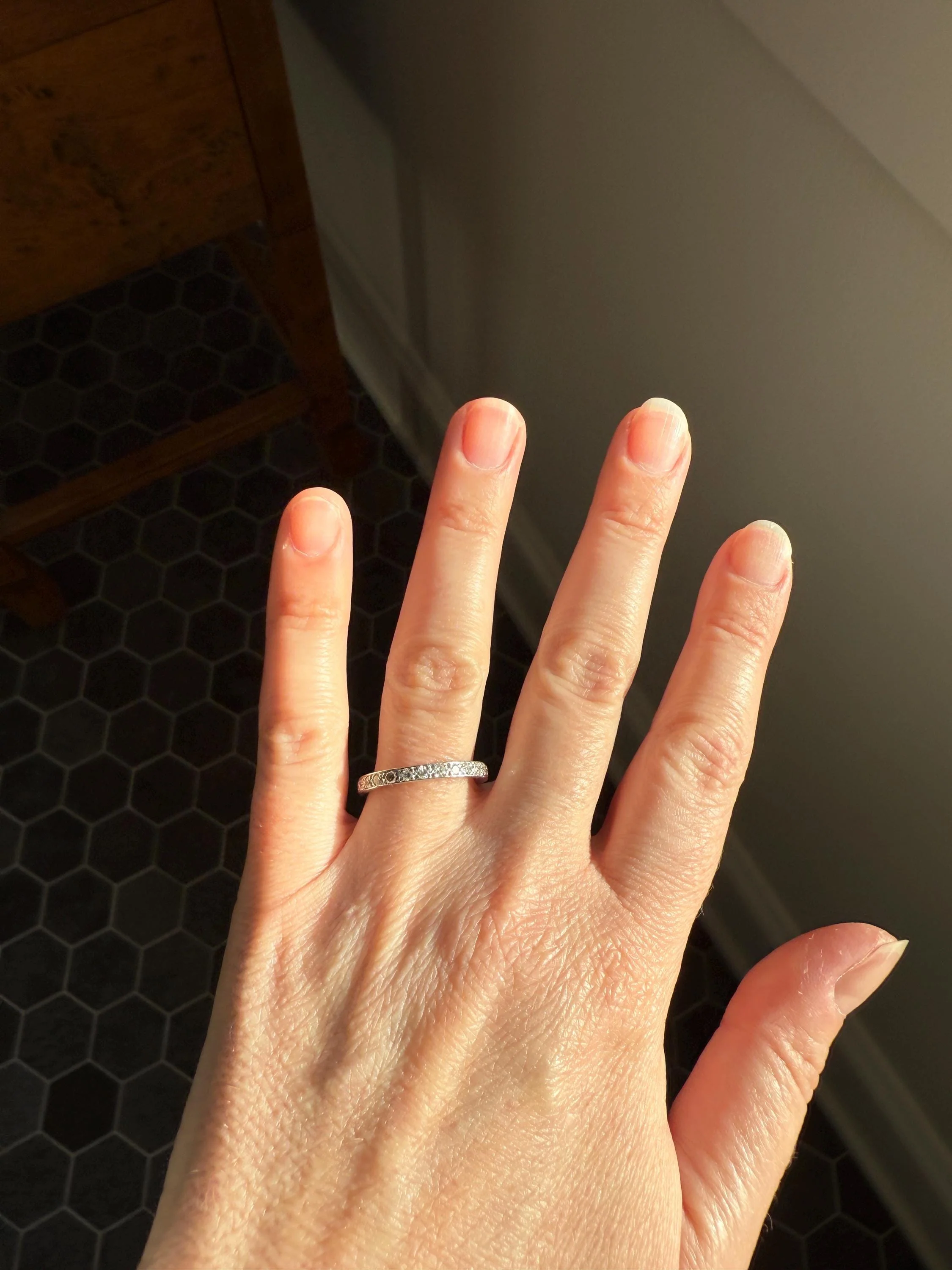 Antique Edwardian Art Deco .8 Carat 26 Old Mine Single Cut DIAMOND Platinum FULL ETERNITY Band Ring Wedding .8Ctw Tdw OmC Stacker - Image 18