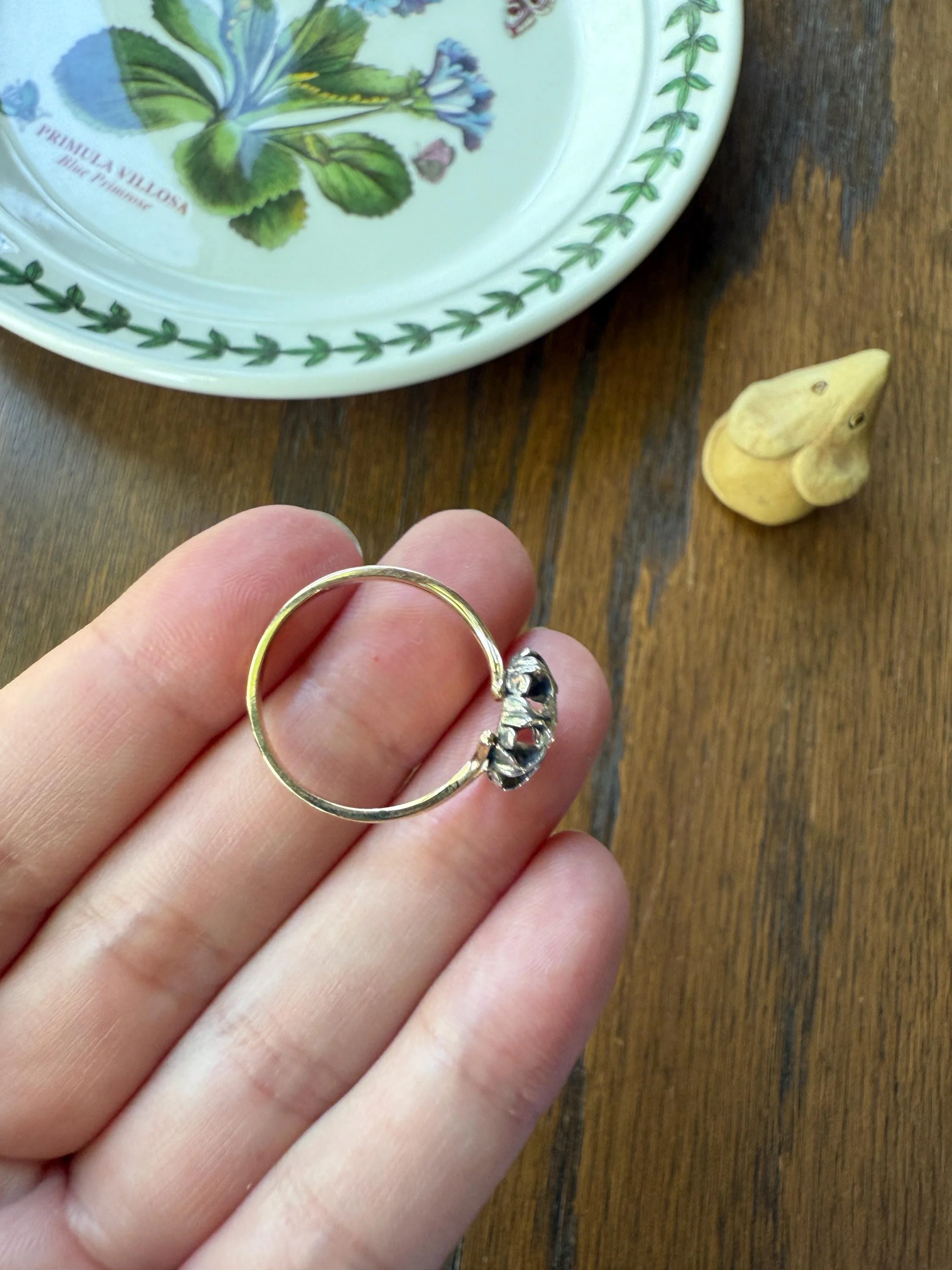 ANTIQUE Elongated Old Mine Cut Oval DIAMOND Eye Clean Silver Star Prong Basket Setting in 10k Gold Unique Buttercup Victorian .6 to 1.2 Ct. - Image 9