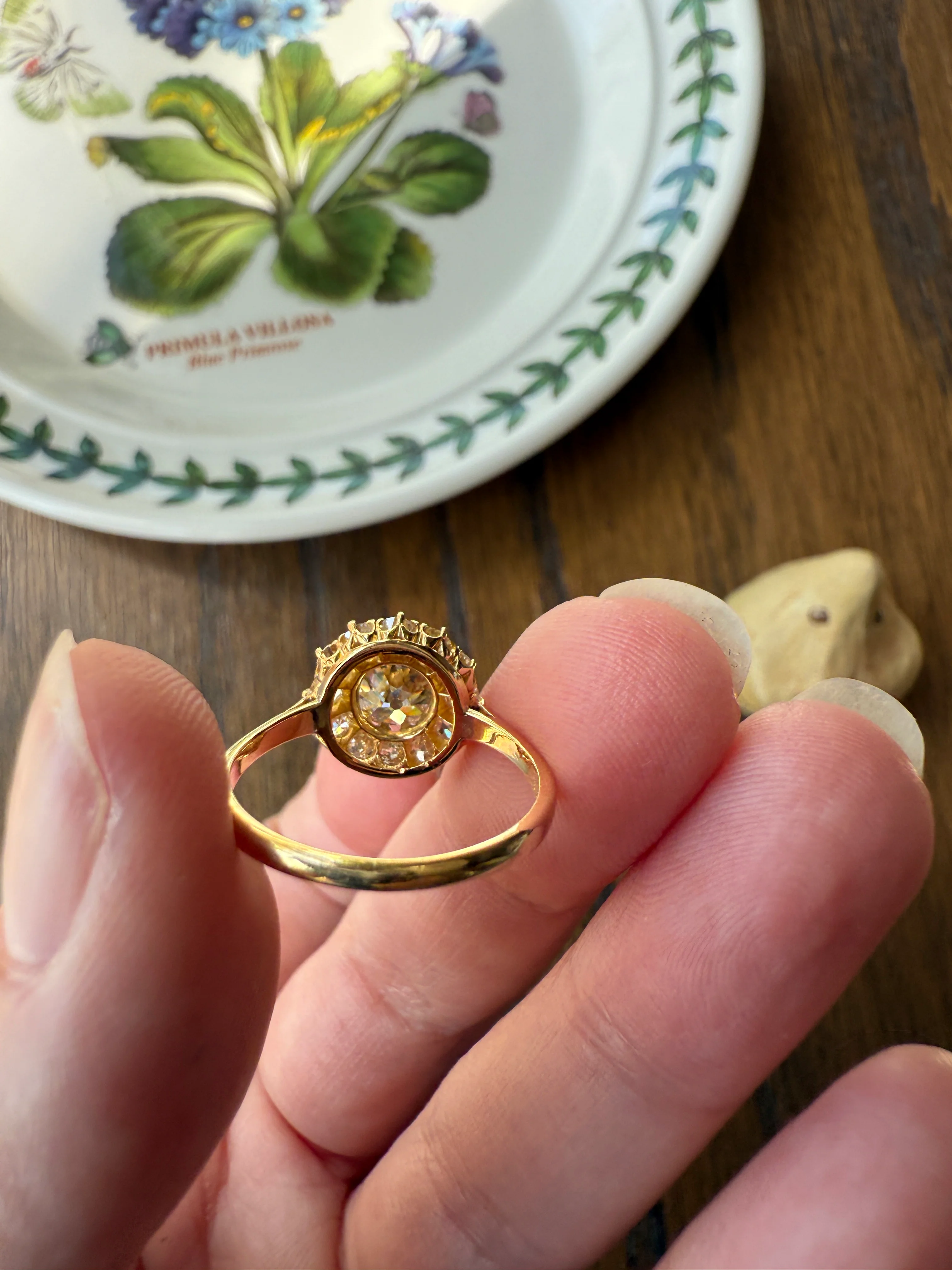 ANTIQUE Eye Clean 1.5 Carat Tdw Champagne Old Mine Cut Diamond Colorless OMC Halo Cluster Ring Victorian Two Tone 1.5Ctw Light Yellow Brown - Image 19