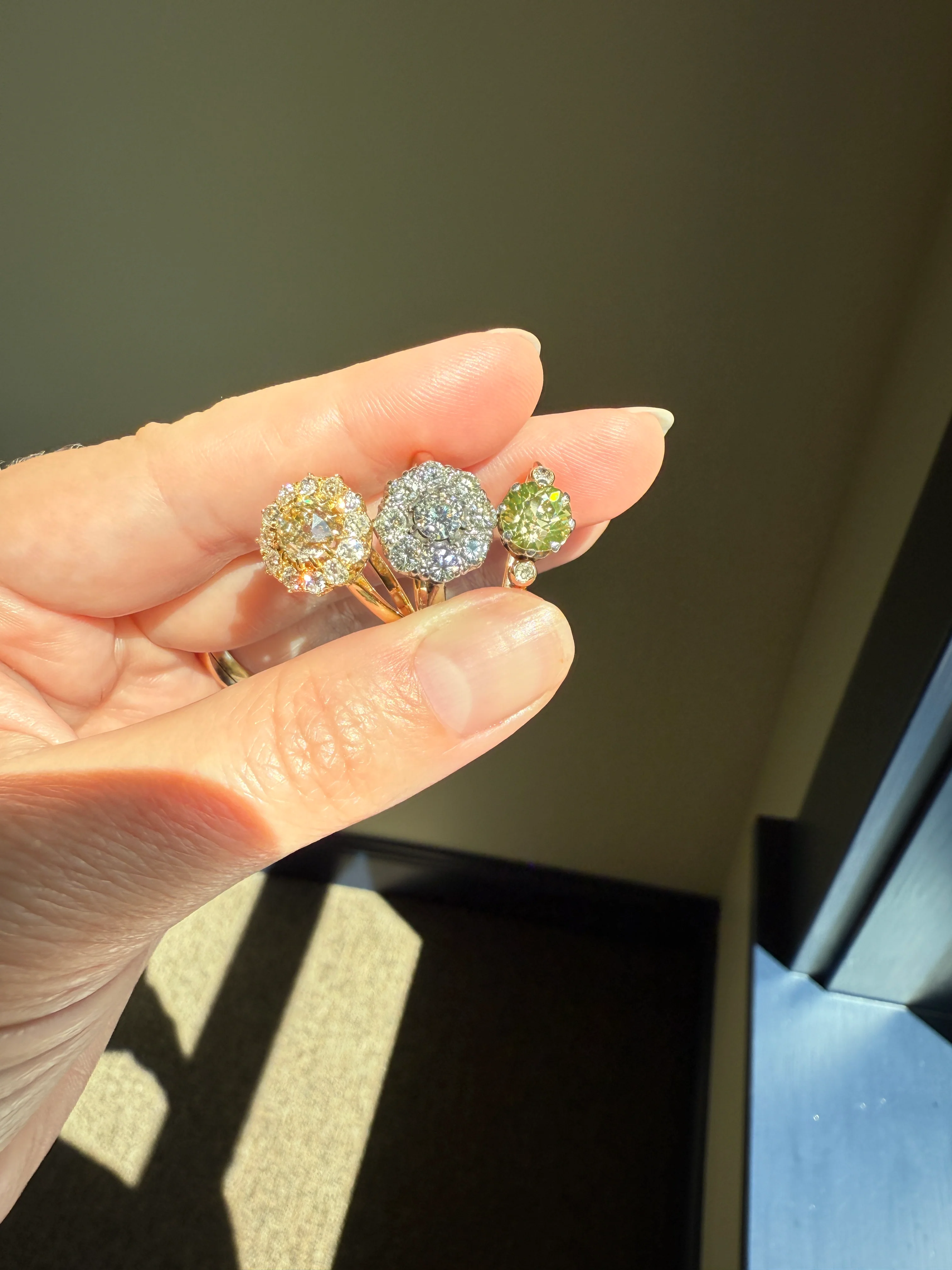 ANTIQUE Eye Clean 1.5 Carat Tdw Champagne Old Mine Cut Diamond Colorless OMC Halo Cluster Ring Victorian Two Tone 1.5Ctw Light Yellow Brown - Image 21
