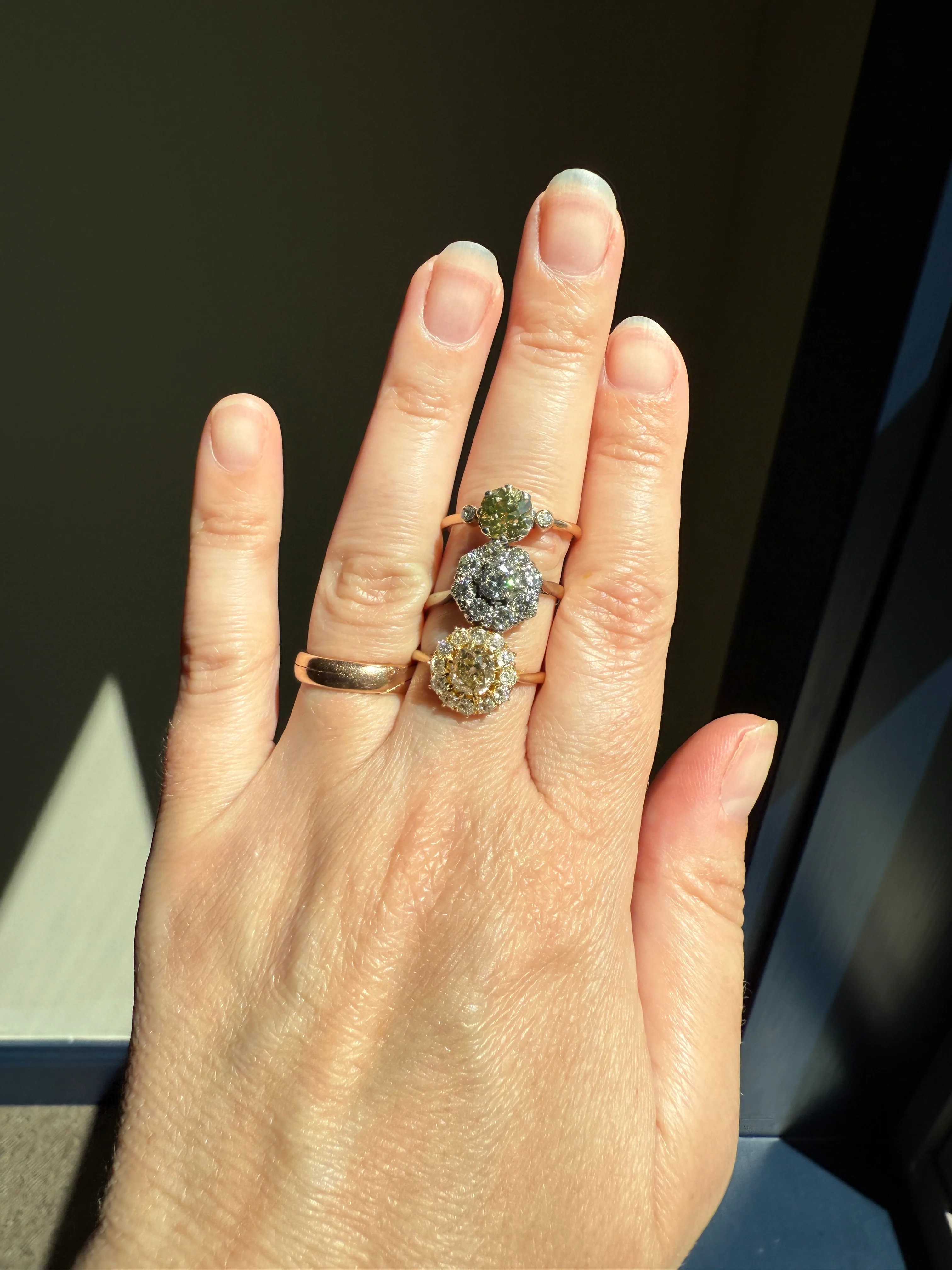 ANTIQUE Eye Clean 1.5 Carat Tdw Champagne Old Mine Cut Diamond Colorless OMC Halo Cluster Ring Victorian Two Tone 1.5Ctw Light Yellow Brown - Image 22