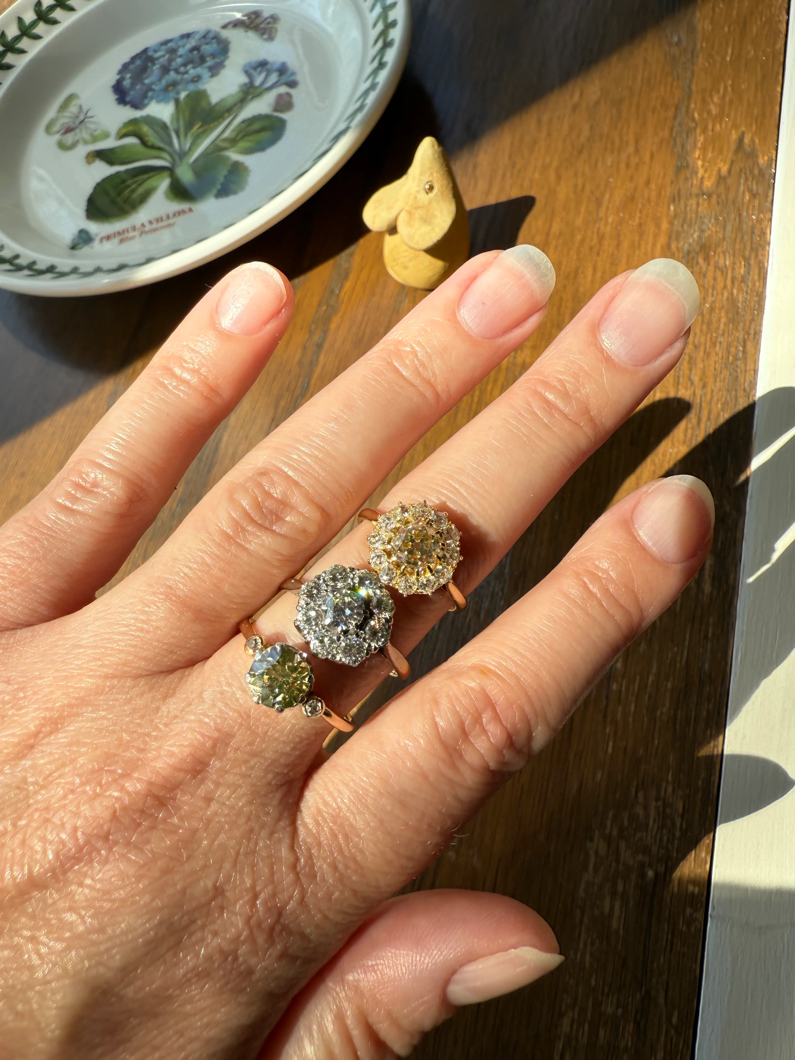 ANTIQUE Eye Clean 1.5 Carat Tdw Champagne Old Mine Cut Diamond Colorless OMC Halo Cluster Ring Victorian Two Tone 1.5Ctw Light Yellow Brown - Image 23
