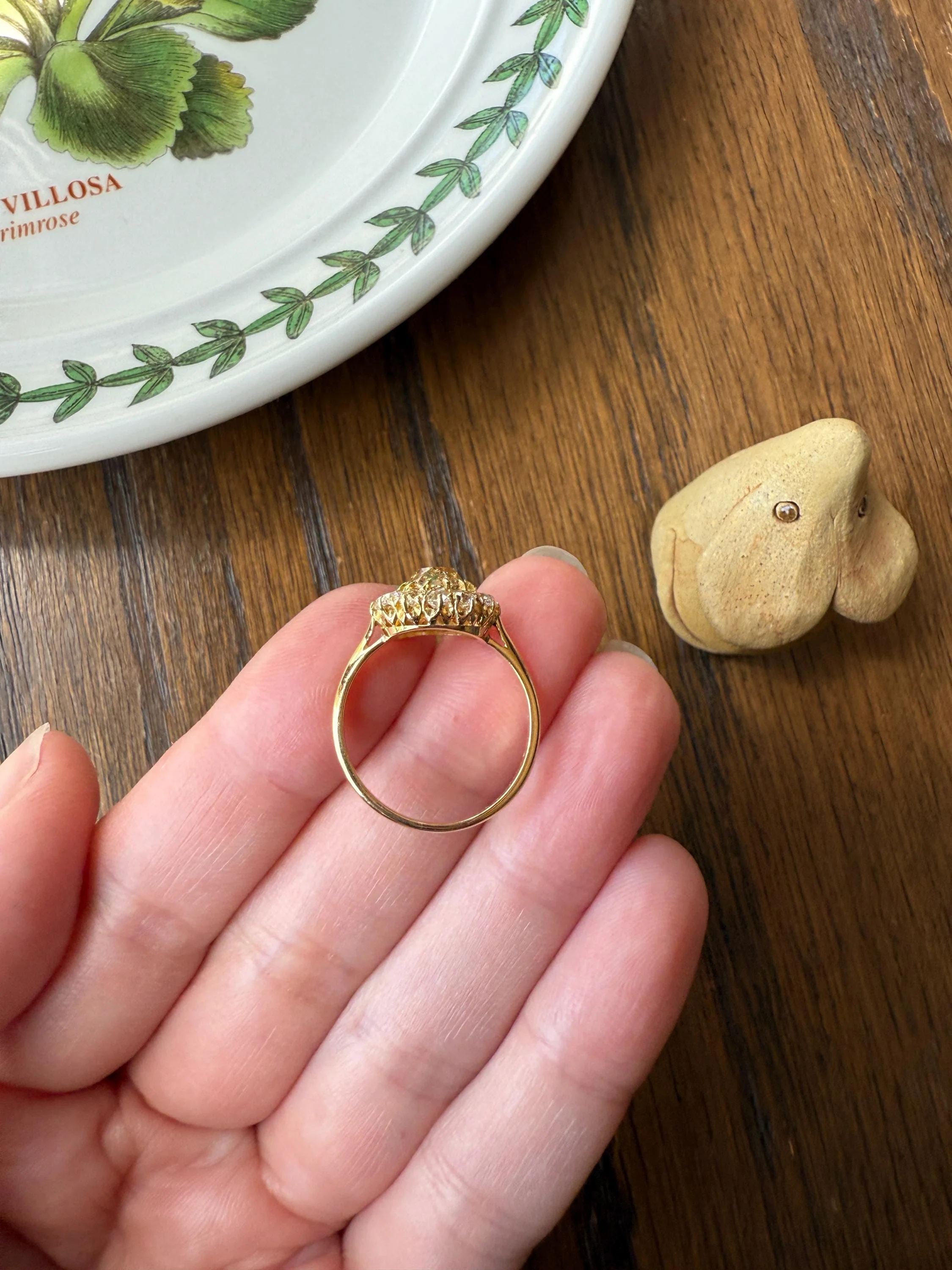 ANTIQUE Eye Clean 1.5 Carat Tdw Champagne Old Mine Cut Diamond Colorless OMC Halo Cluster Ring Victorian Two Tone 1.5Ctw Light Yellow Brown - Image 9