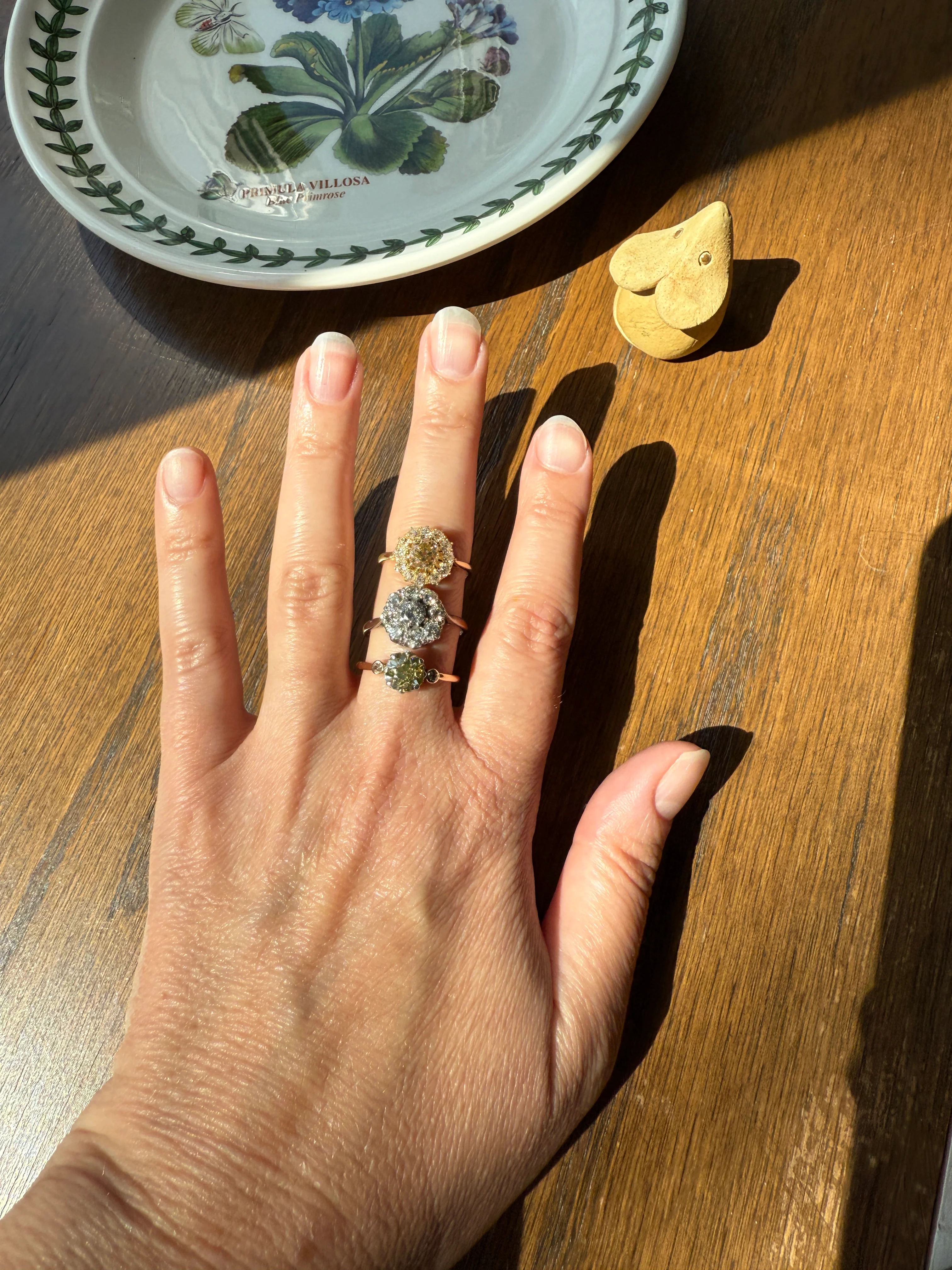Antique Eye Clean Color Change 1.5 Carat Antique Fancy Champagne Green Yellow Old Mine Cut DIAMOND Solitaire Ring Three Stone 18k Gold - Image 17