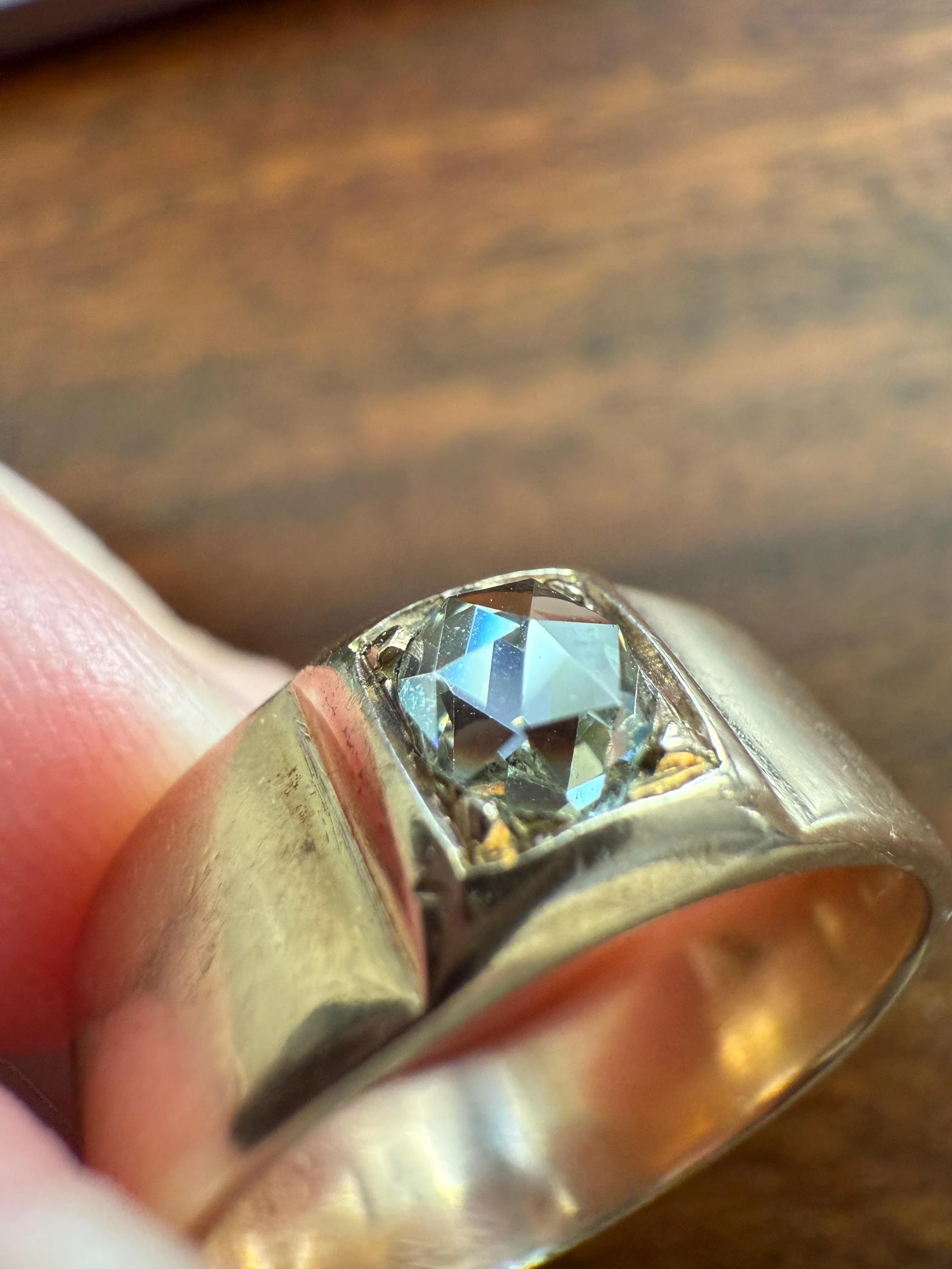 Antique Eye Clean Rose Cut DIAMOND French ViCTORIAN 7.3mm Wide Cigar Band Ring 7.3g 18k Gold Solid Stacker Chunky Belle Epoque Unisex - Image 9