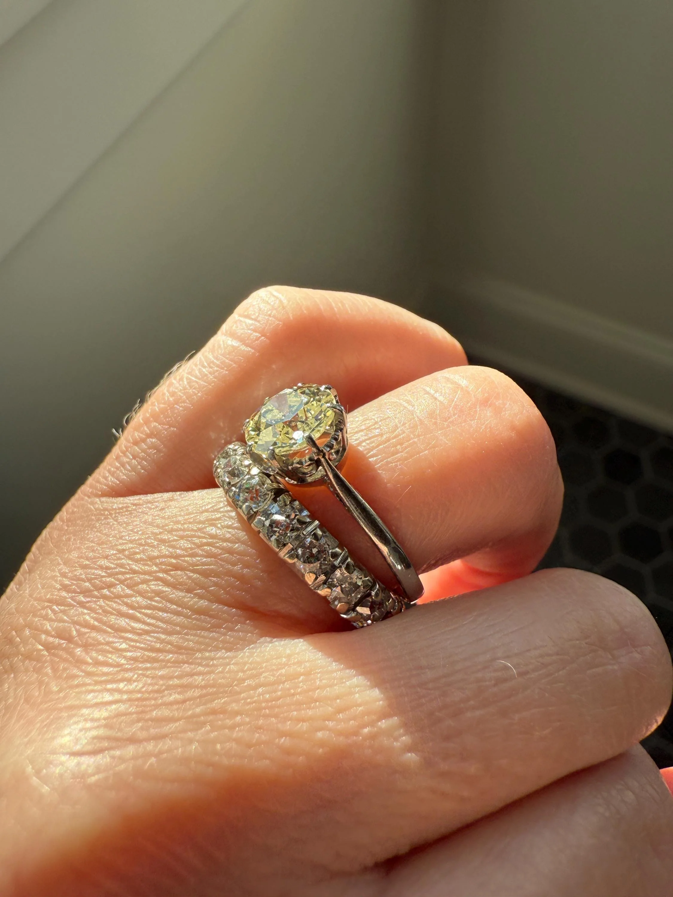 Antique Eye Clean Two Carat Warm Pale Yellow Natural Old European Cut DiAMOND Solitaire Ring Platinum Engagement All Original Edwardian Setting 2Ctw - Image 11