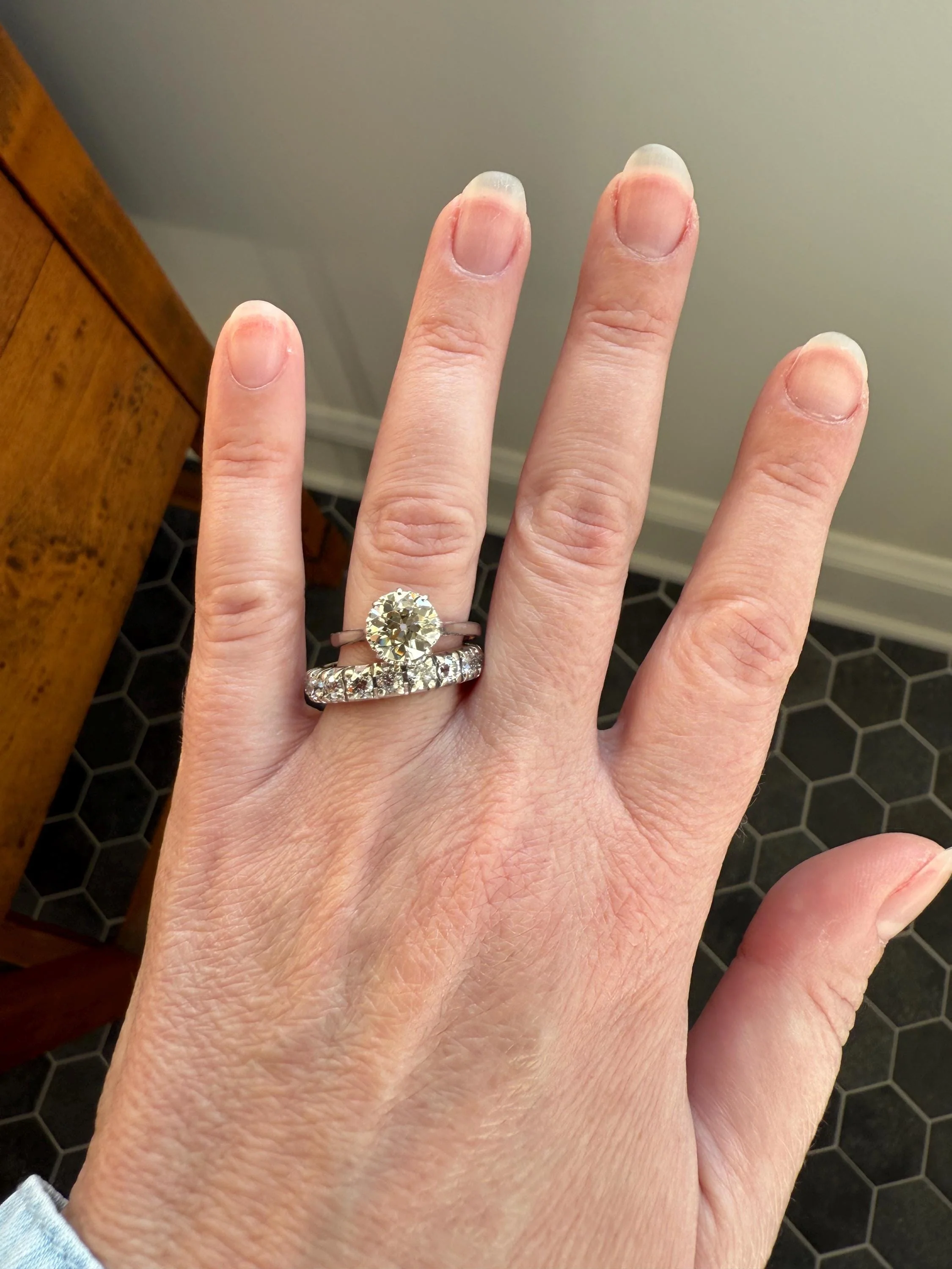 Antique Eye Clean Two Carat Warm Pale Yellow Natural Old European Cut DiAMOND Solitaire Ring Platinum Engagement All Original Edwardian Setting 2Ctw - Image 15