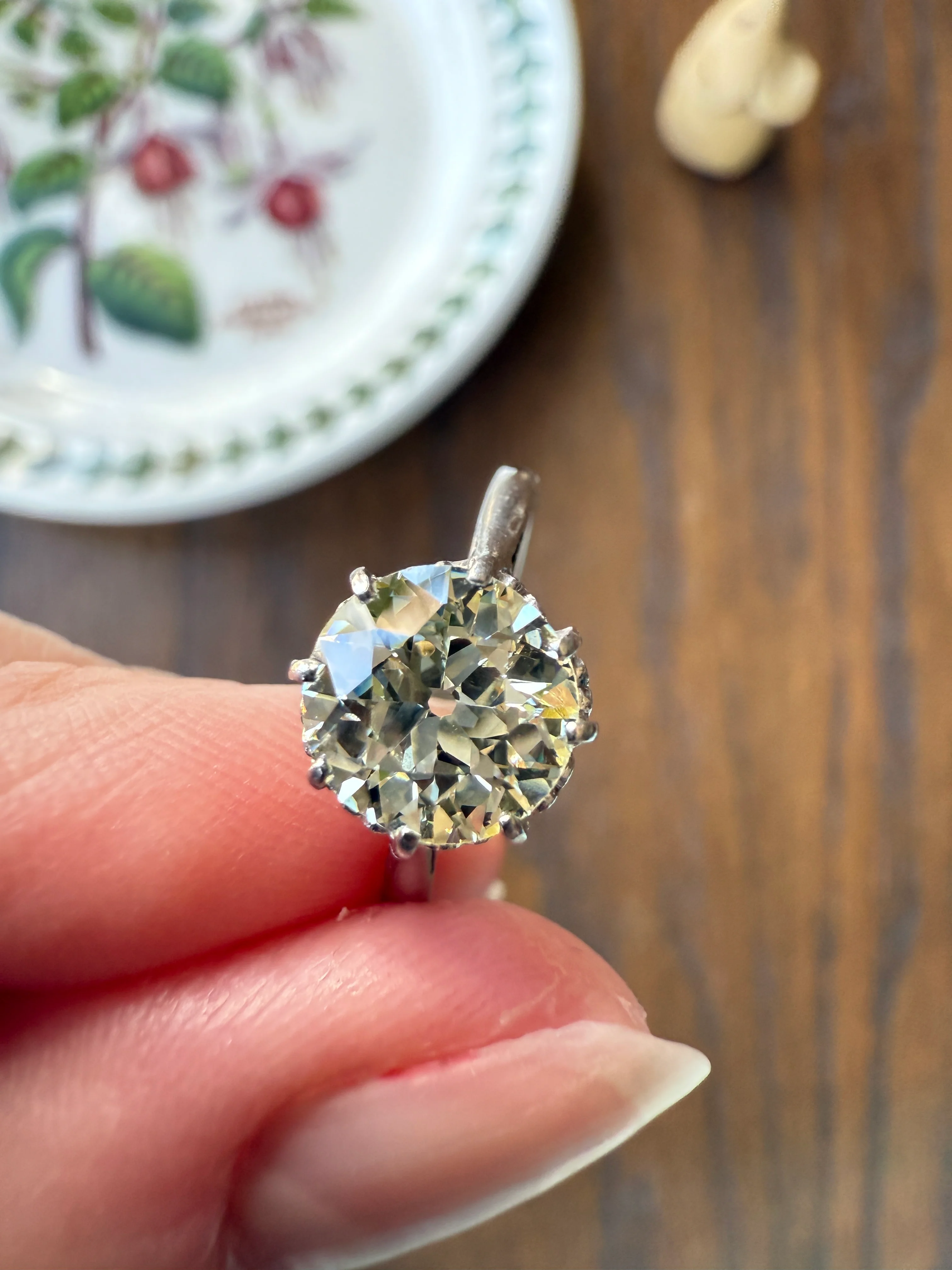 Antique Eye Clean Two Carat Warm Pale Yellow Natural Old European Cut DiAMOND Solitaire Ring Platinum Engagement All Original Edwardian Setting 2Ctw - Image 26