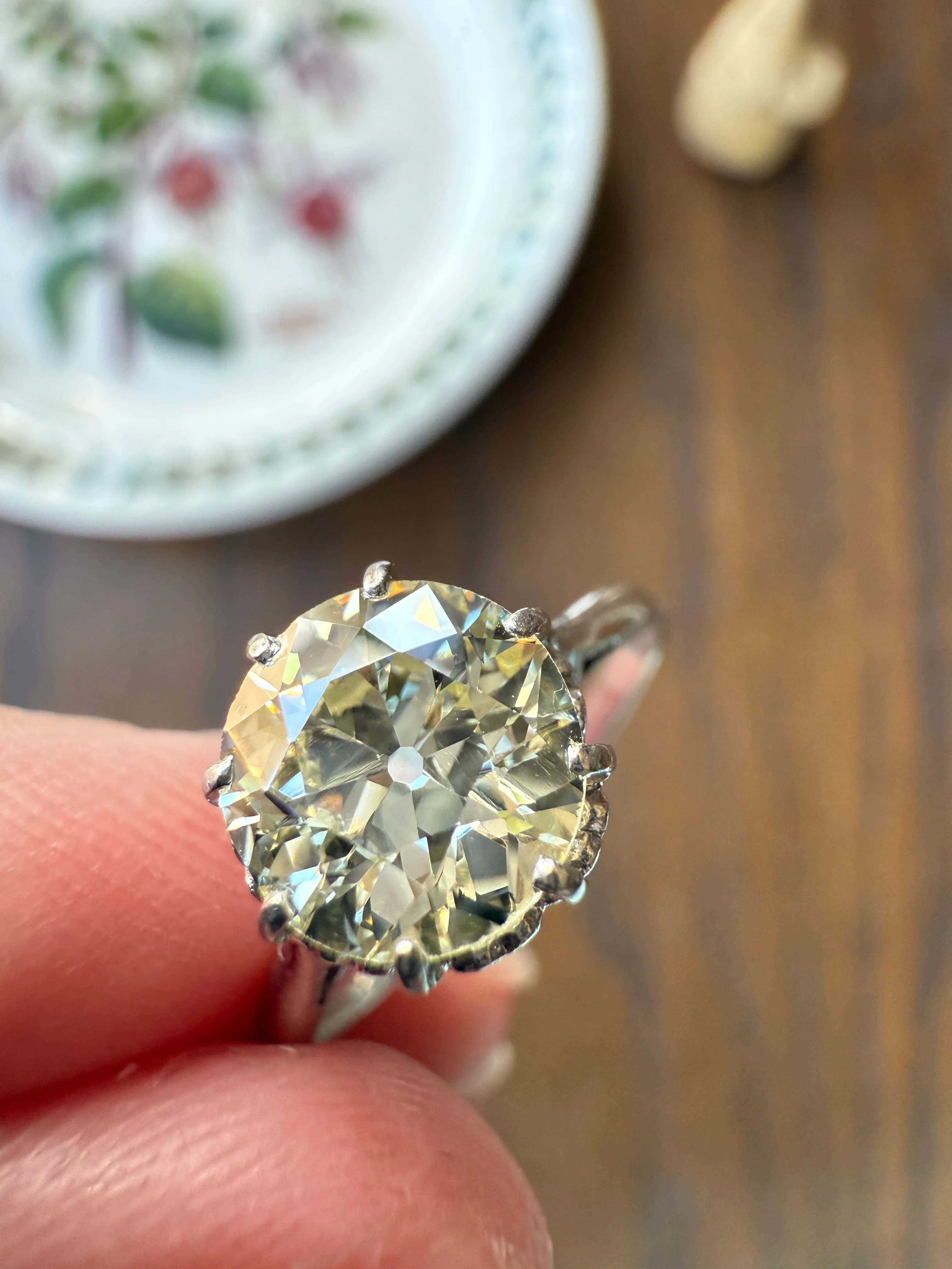 Antique Eye Clean Two Carat Warm Pale Yellow Natural Old European Cut DiAMOND Solitaire Ring Platinum Engagement All Original Edwardian Setting 2Ctw - Image 27