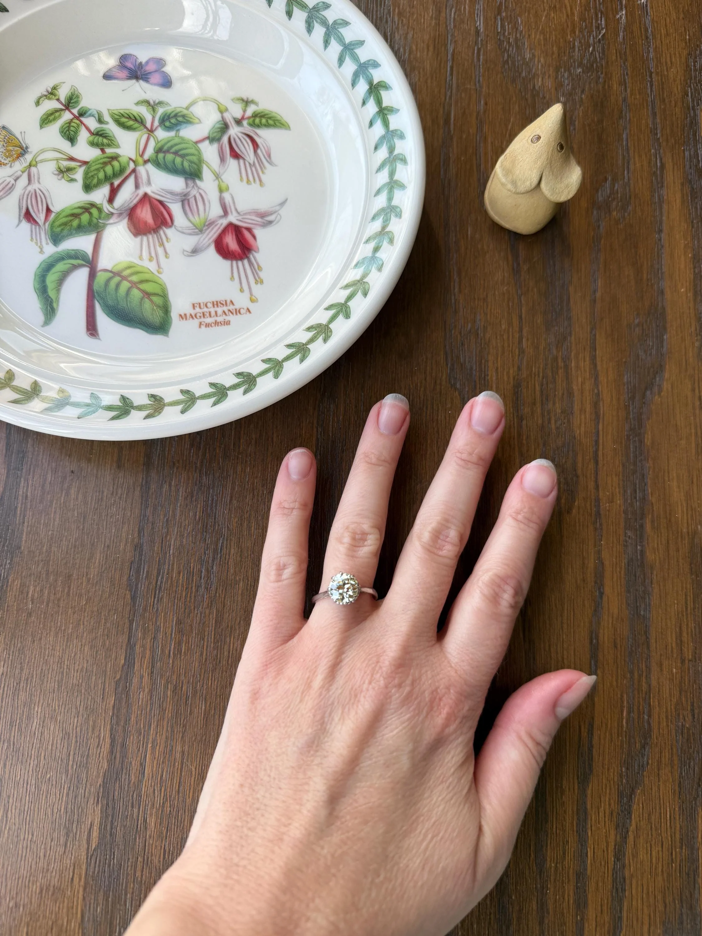 Antique Eye Clean Two Carat Warm Pale Yellow Natural Old European Cut DiAMOND Solitaire Ring Platinum Engagement All Original Edwardian Setting 2Ctw - Image 8