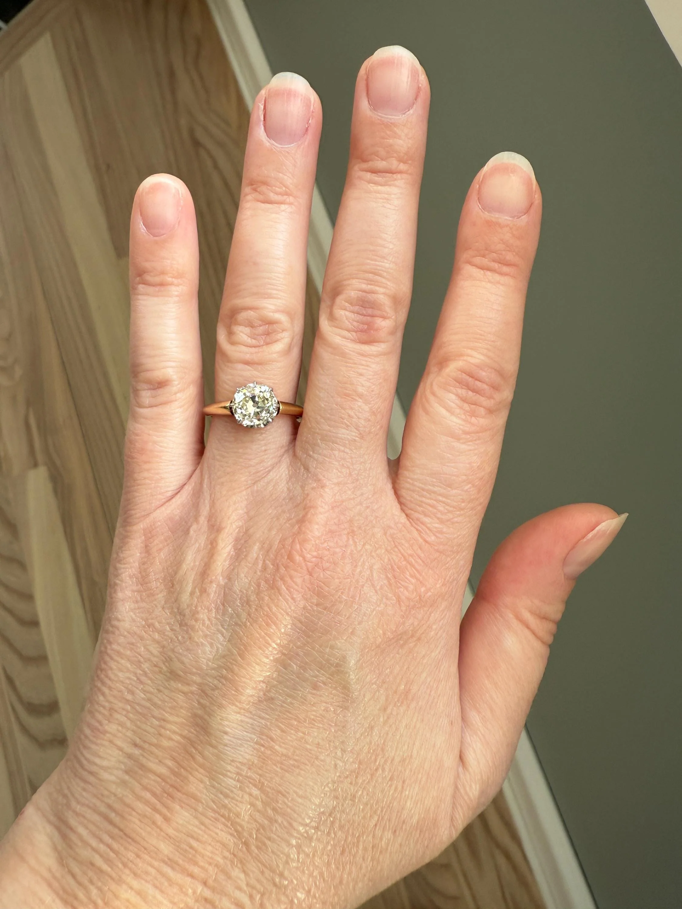Antique Eye Clean Two Carat Warm Natural Old Mine Cut DiAMOND Solitaire Ring French 18k GOLD Engagement All Original Victorian Setting 2Ctw - Image 19