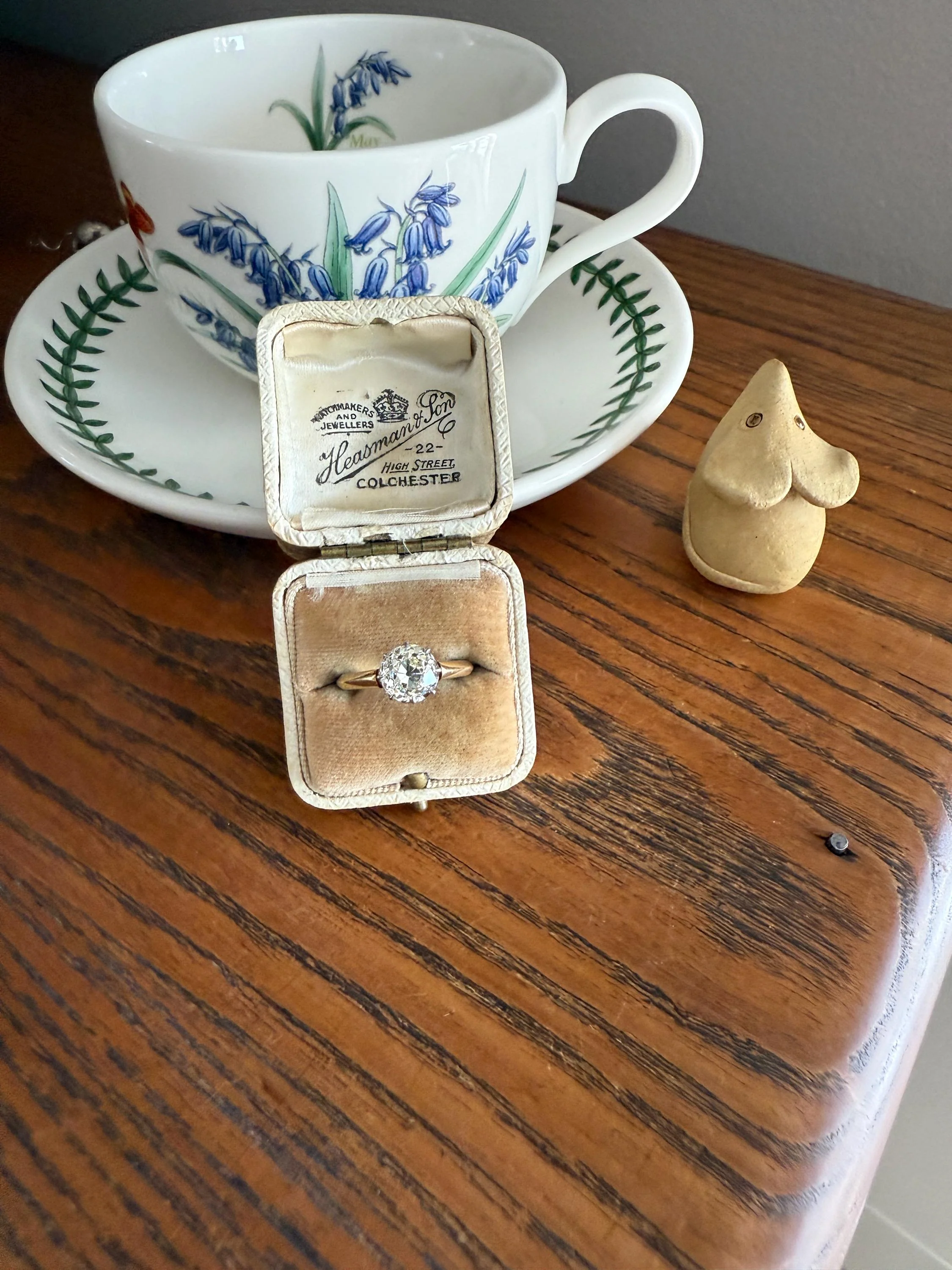 Antique Eye Clean Two Carat Warm Natural Old Mine Cut DiAMOND Solitaire Ring French 18k GOLD Engagement All Original Victorian Setting 2Ctw - Image 2