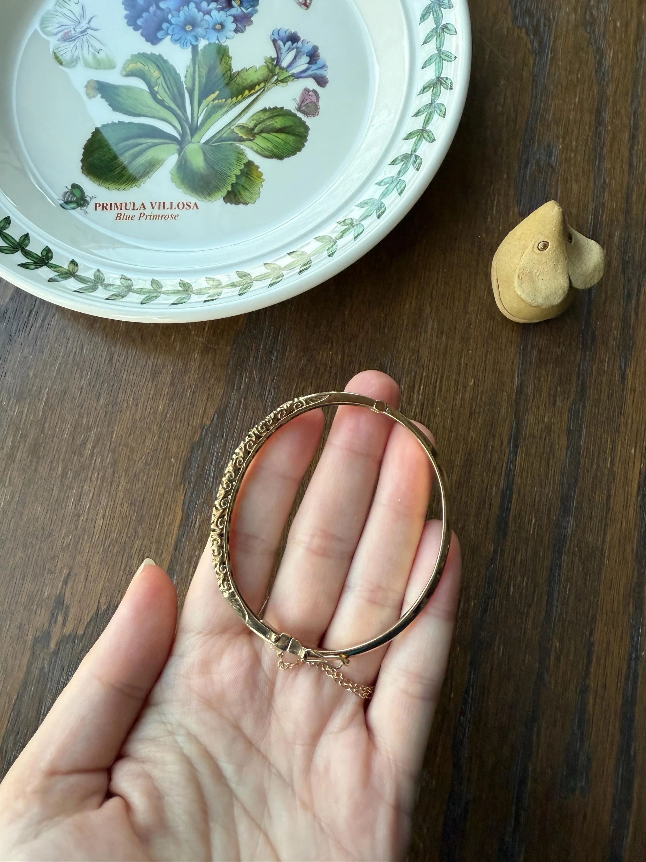 Antique Green Natural EMERALD Single Cut Diamond Hinged Bangle Bracelet 9k Gold Victorian Edwardian Ornate Swirls Not 10k - Image 18
