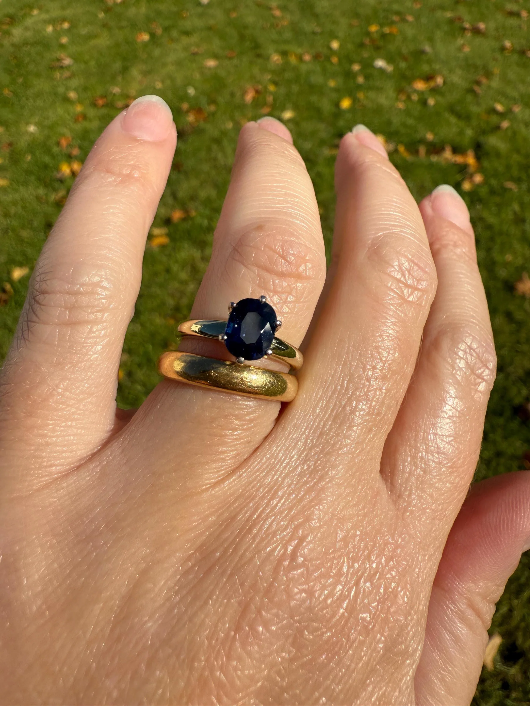 Antique Natural Sapphire Tall Solitaire Ring 14k Gold True Blue Oval Stacker Royal Glow Alternative Engagement Ring Daily Wearer A+ Stone - Image 10