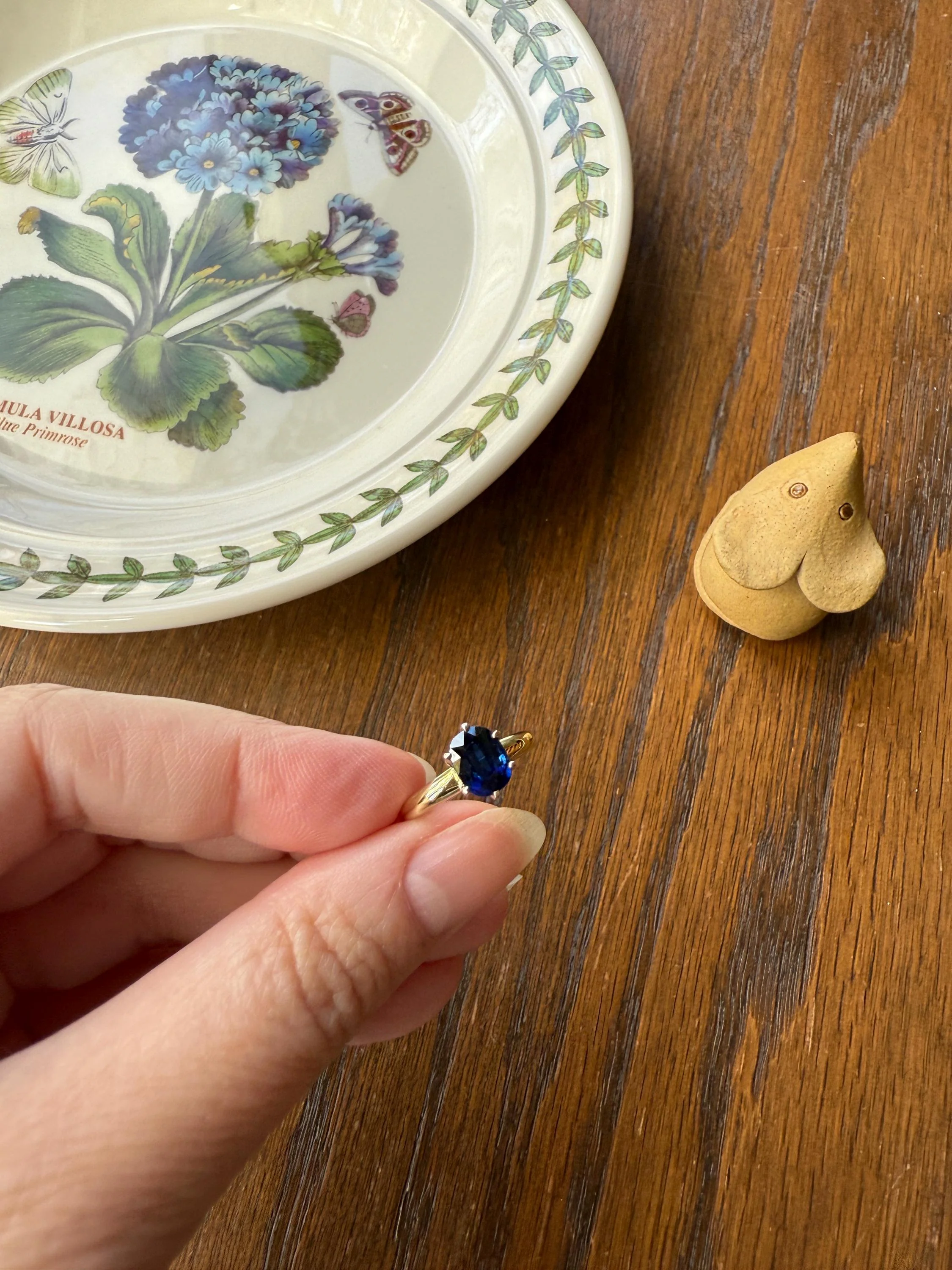 Antique Natural Sapphire Tall Solitaire Ring 14k Gold True Blue Oval Stacker Royal Glow Alternative Engagement Ring Daily Wearer A+ Stone - Image 16