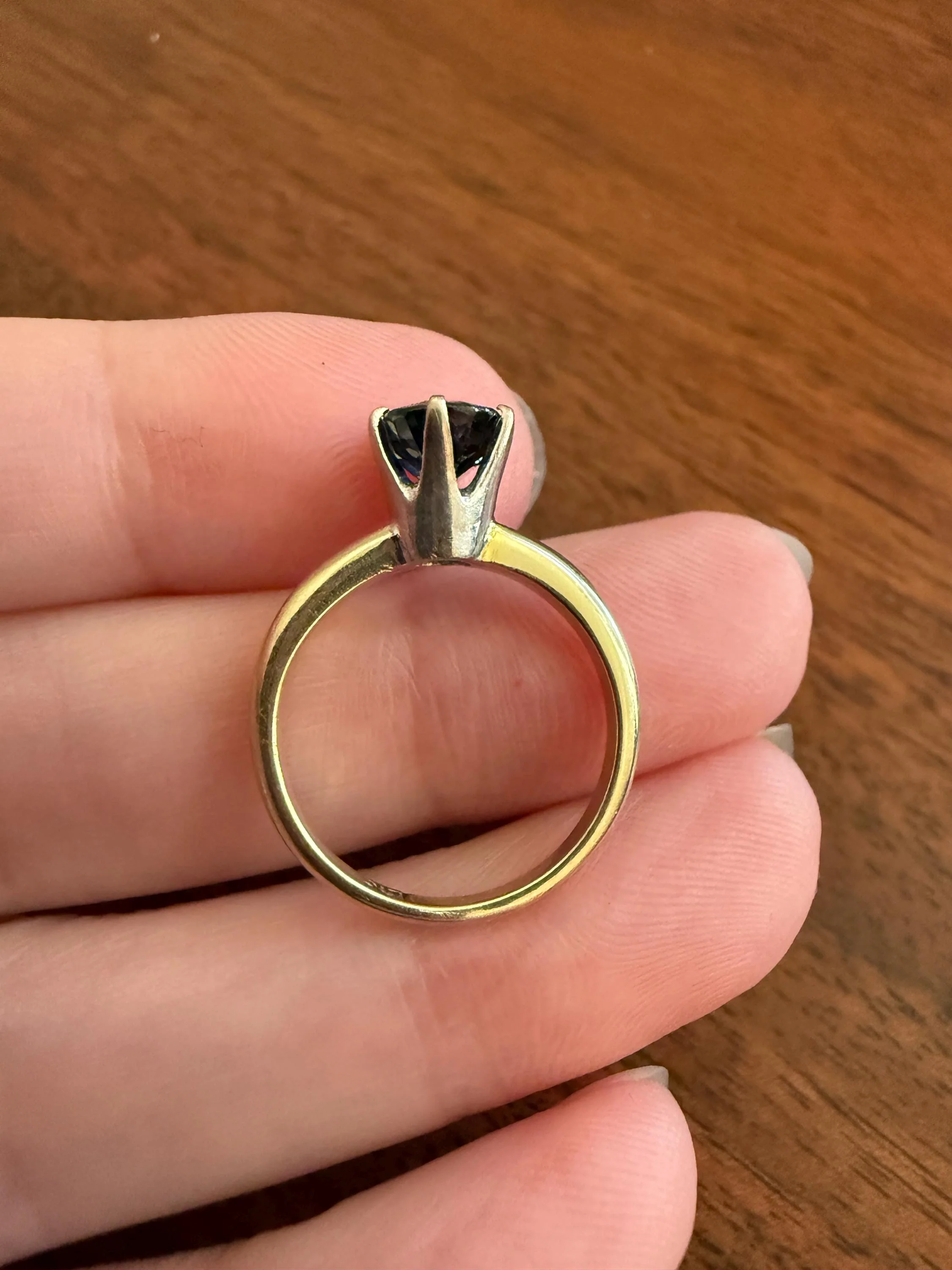 Antique Natural Sapphire Tall Solitaire Ring 14k Gold True Blue Oval Stacker Royal Glow Alternative Engagement Ring Daily Wearer A+ Stone - Image 19