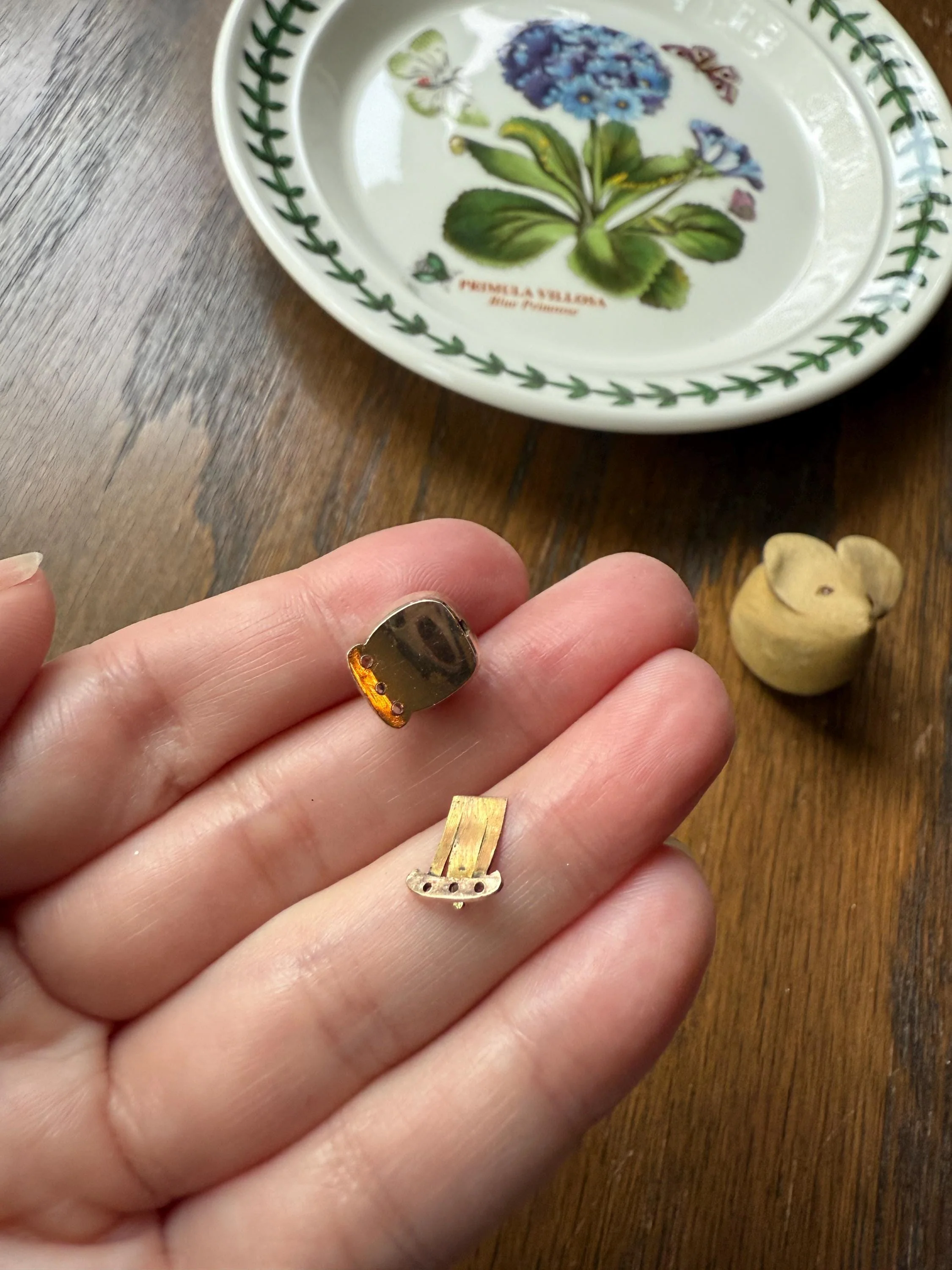 Antique Old Cut CITRINE Georgian Era Clasp Extender Connector 10k 14k Gold Yellow Geometric Victorian Necklace Bracelet Parts Findings - Image 4