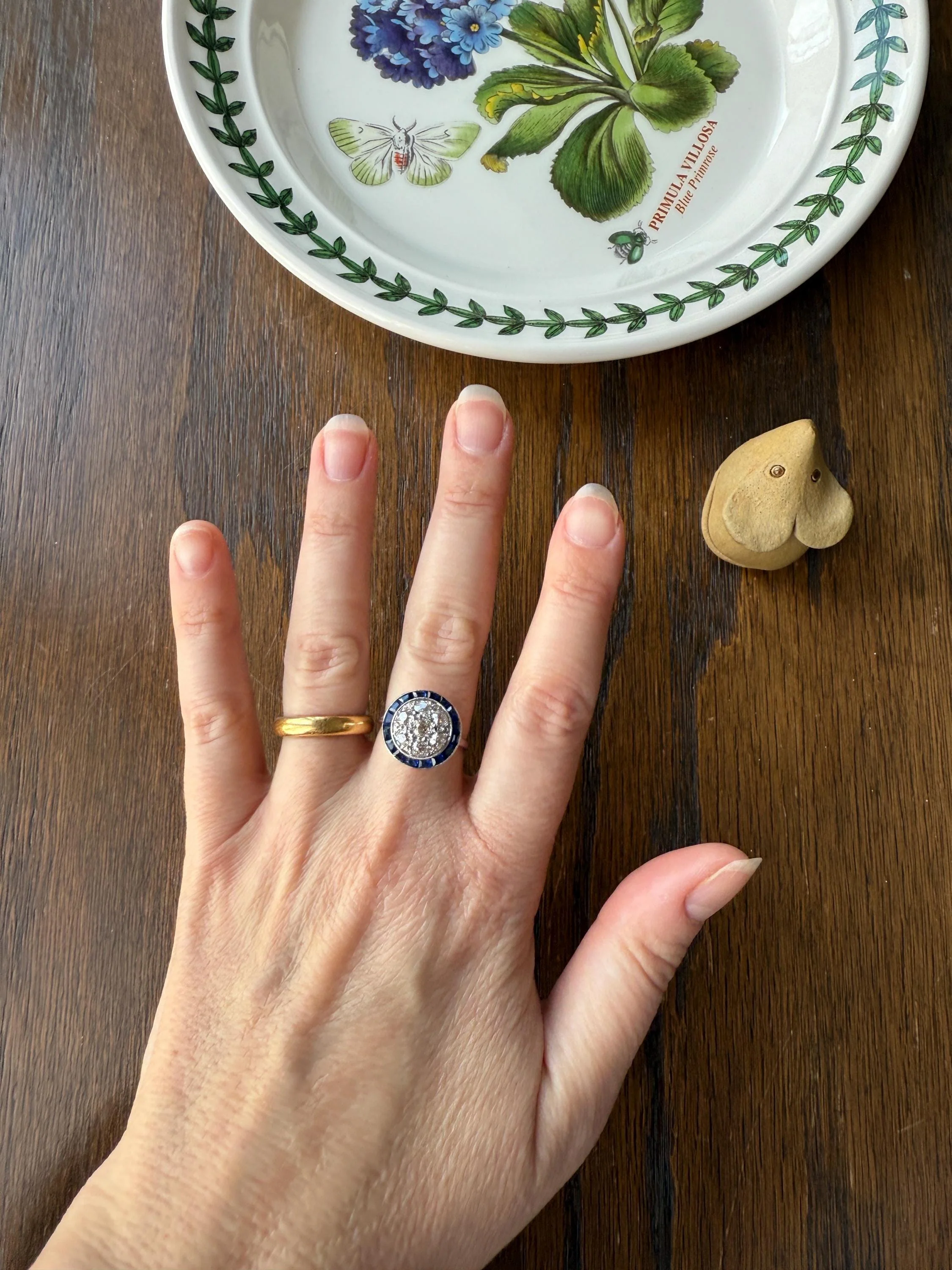 Antique One CARAT Old Mine Cut DiAMOND Cluster Sapphire HALO Ring Carre Square Cut Tall Domed Bauble Stacker French Platinum 18k White Gold - Image 16