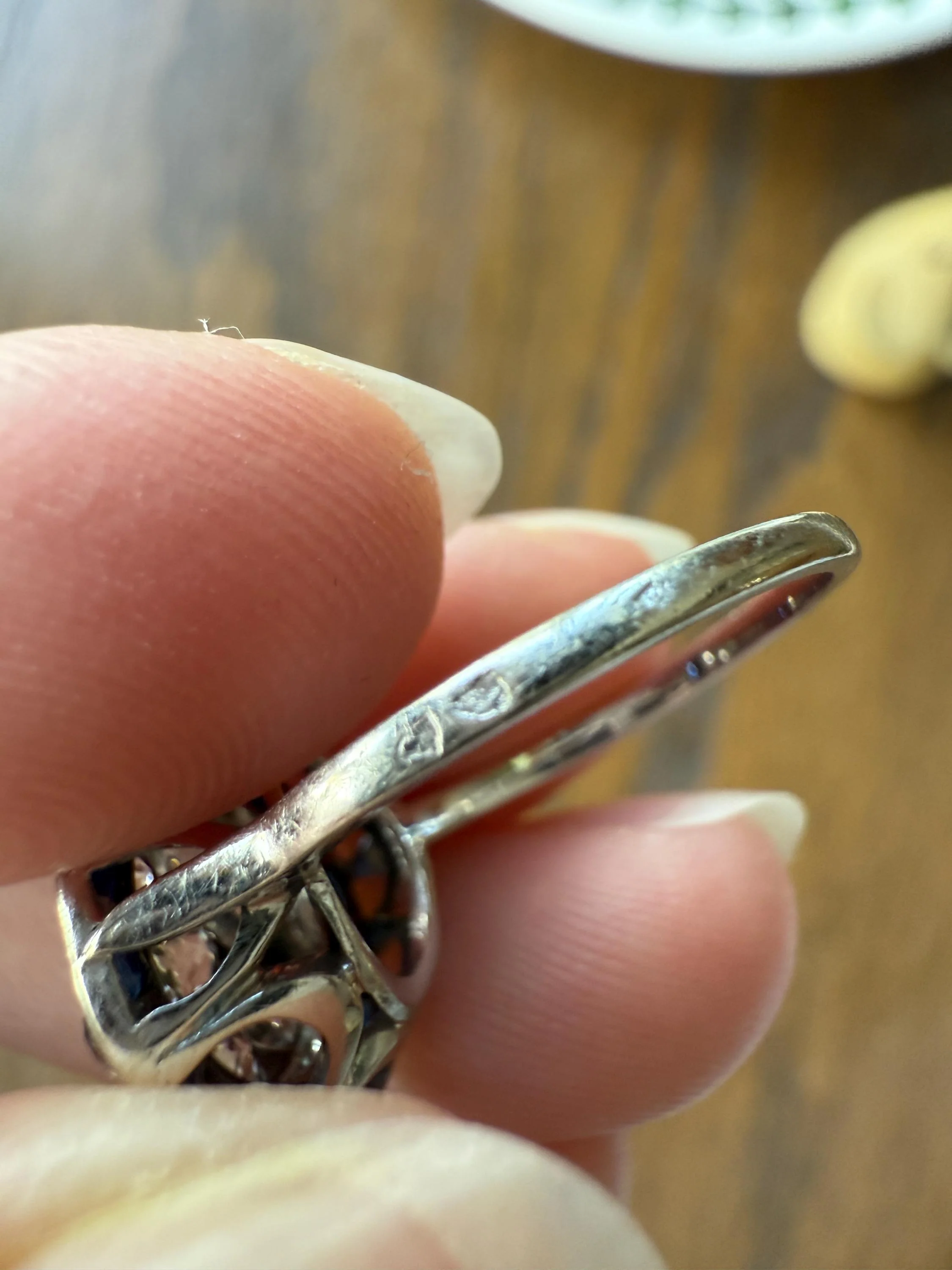 Antique One CARAT Old Mine Cut DiAMOND Cluster Sapphire HALO Ring Carre Square Cut Tall Domed Bauble Stacker French Platinum 18k White Gold - Image 19