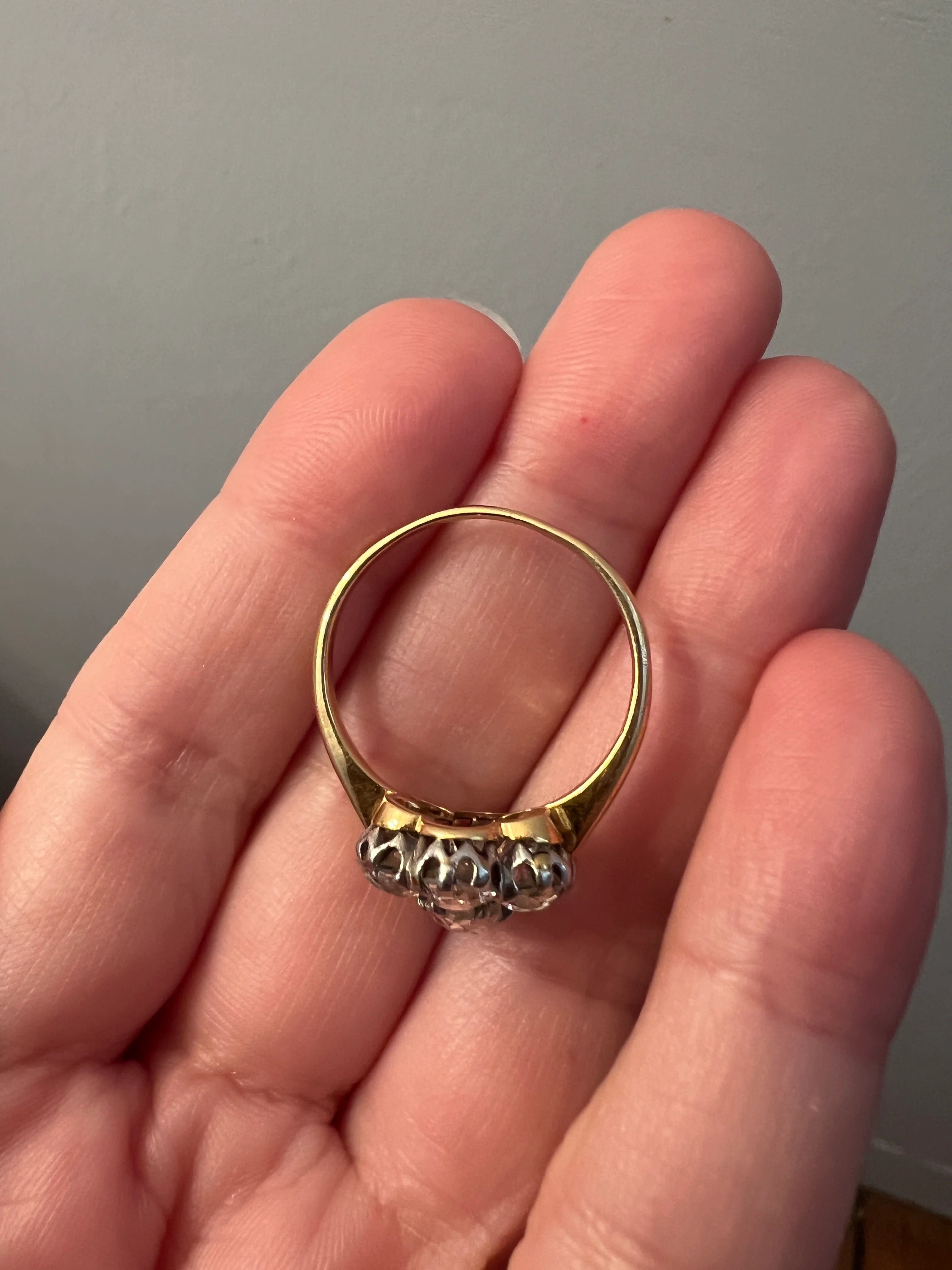 Antique OVAL 3 Carats Old Mine Cut DIAMOND Ring Scalloped Halo Daisy Cluster Stacker 3Ctw OmC - Image 26